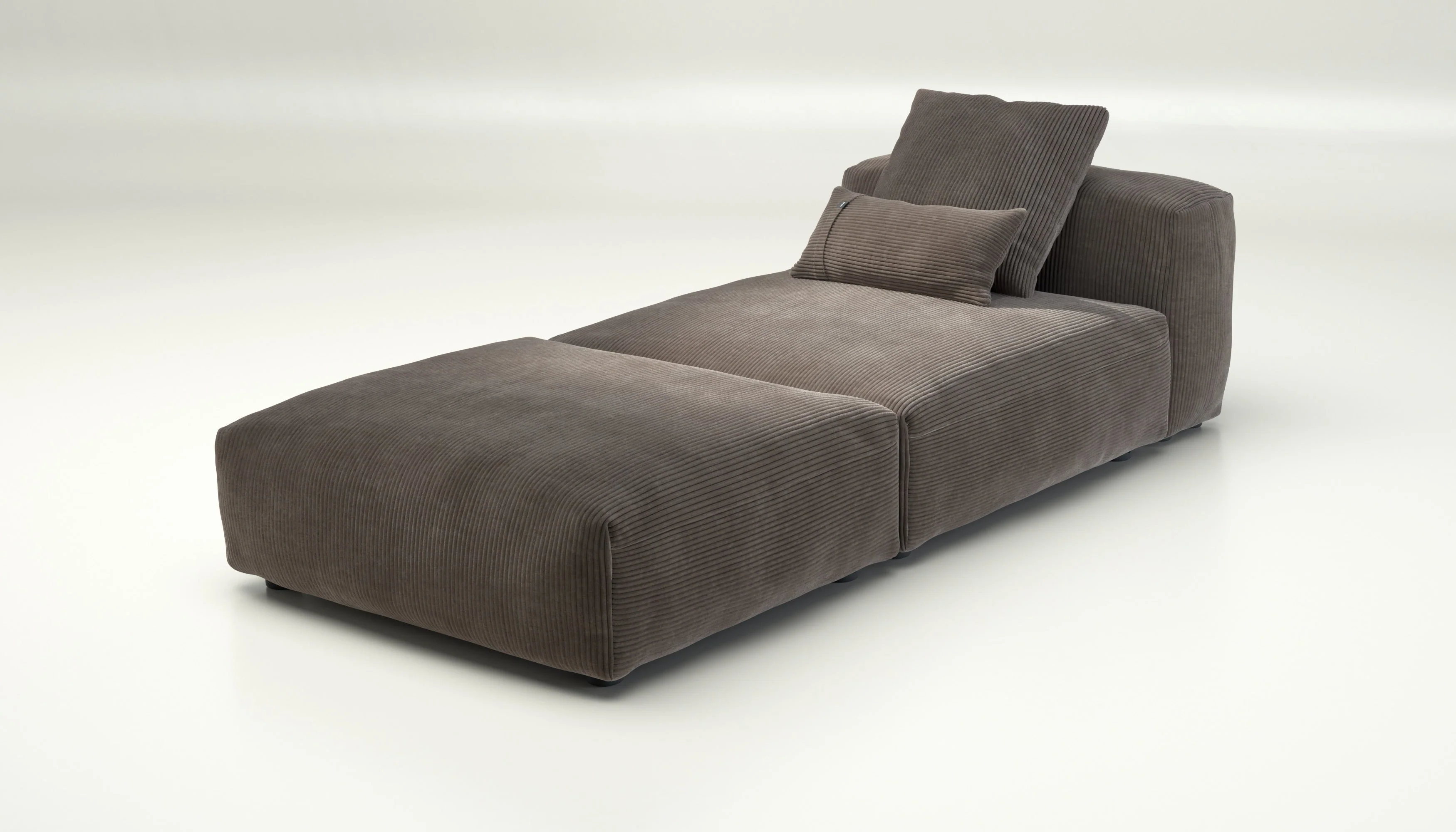 vetsak | Sofa Set 07 - Sun Lounger - Cord Velour - Mocha | Modulares Sofa | 2 Sitzer | Daybed | Chaiselounge - Image 3