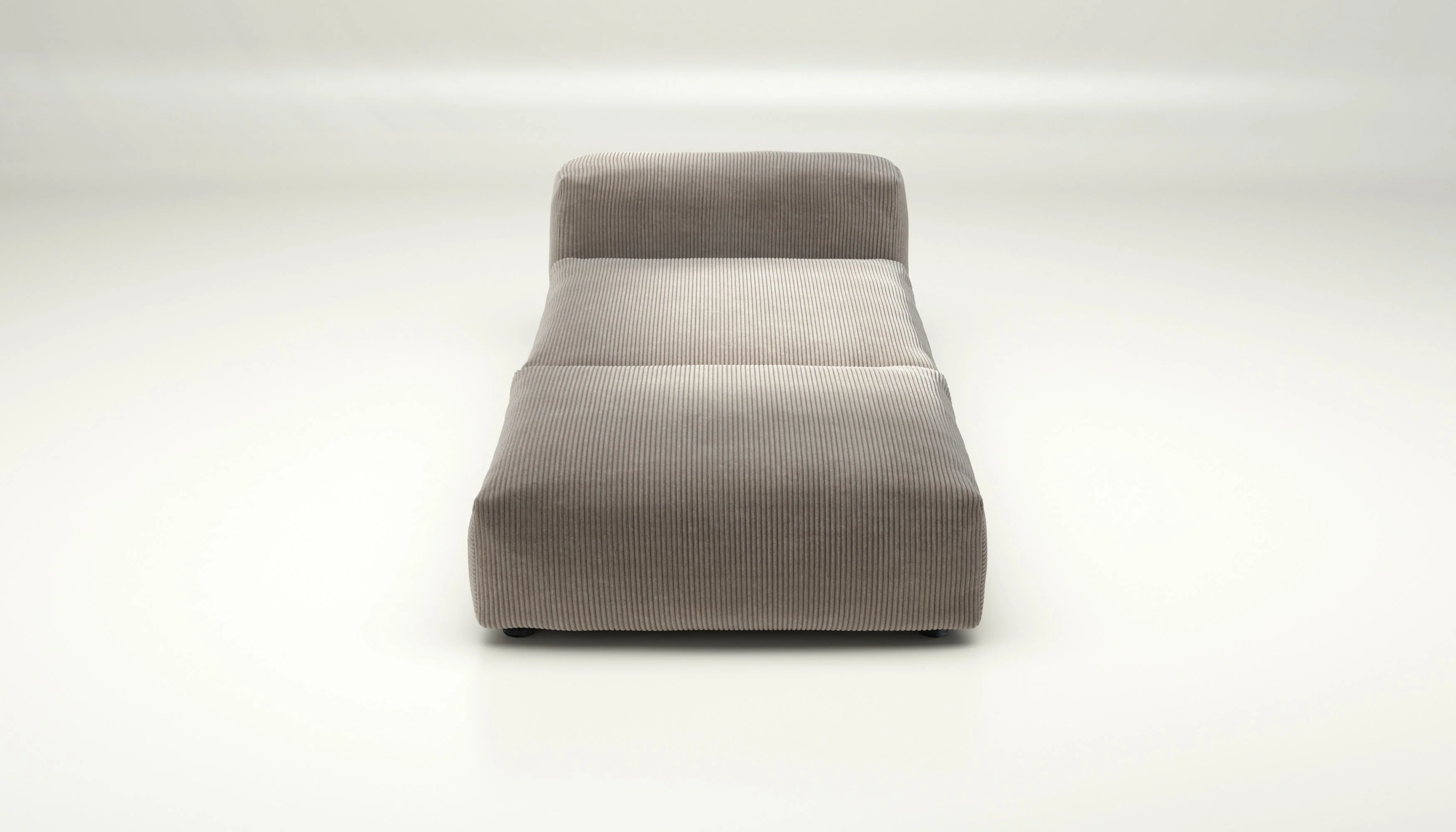 vetsak | Sofa Set 07 - Sun Lounger - Cord Velour - Platinum | Modulares Sofa | 2 Sitzer | Daybed | Chaiselounge - Image 2