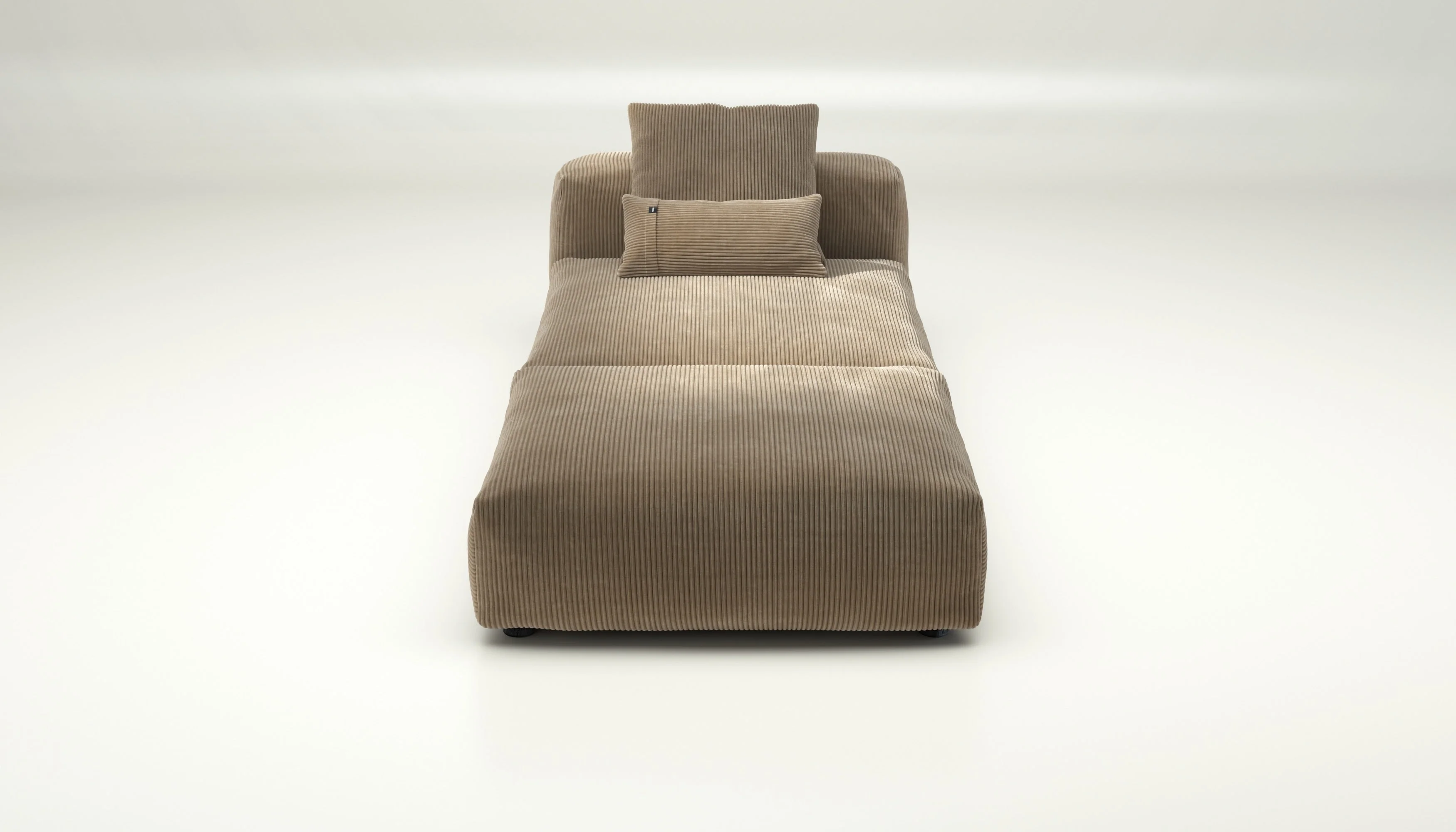 vetsak | Sofa Set 07 - Sun Lounger - Cord Velour - Sand | Modulares Sofa | 2 Sitzer | Daybed | Chaiselounge
