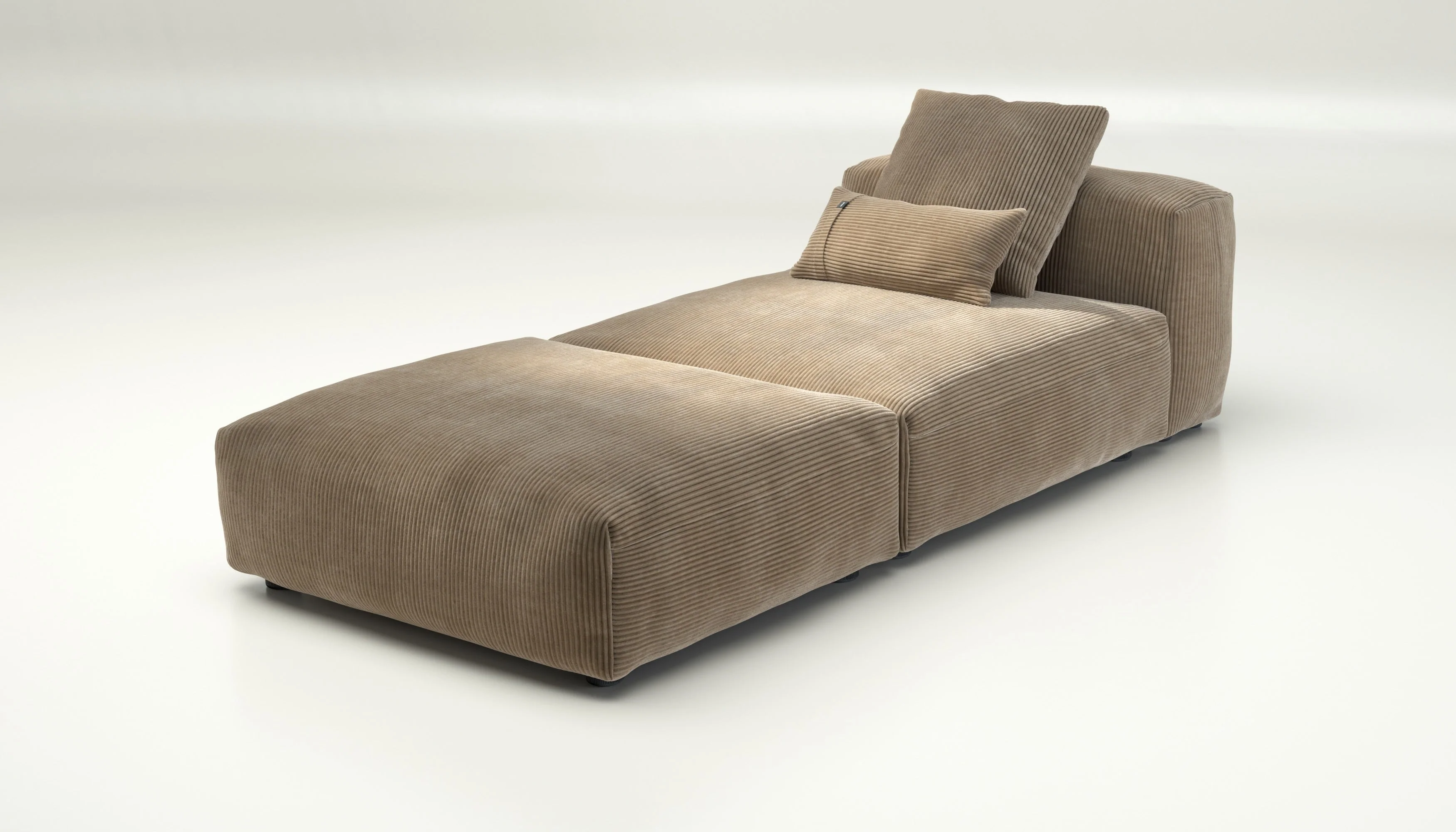 vetsak | Sofa Set 07 - Sun Lounger - Cord Velour - Sand | Modulares Sofa | 2 Sitzer | Daybed | Chaiselounge - Image 3