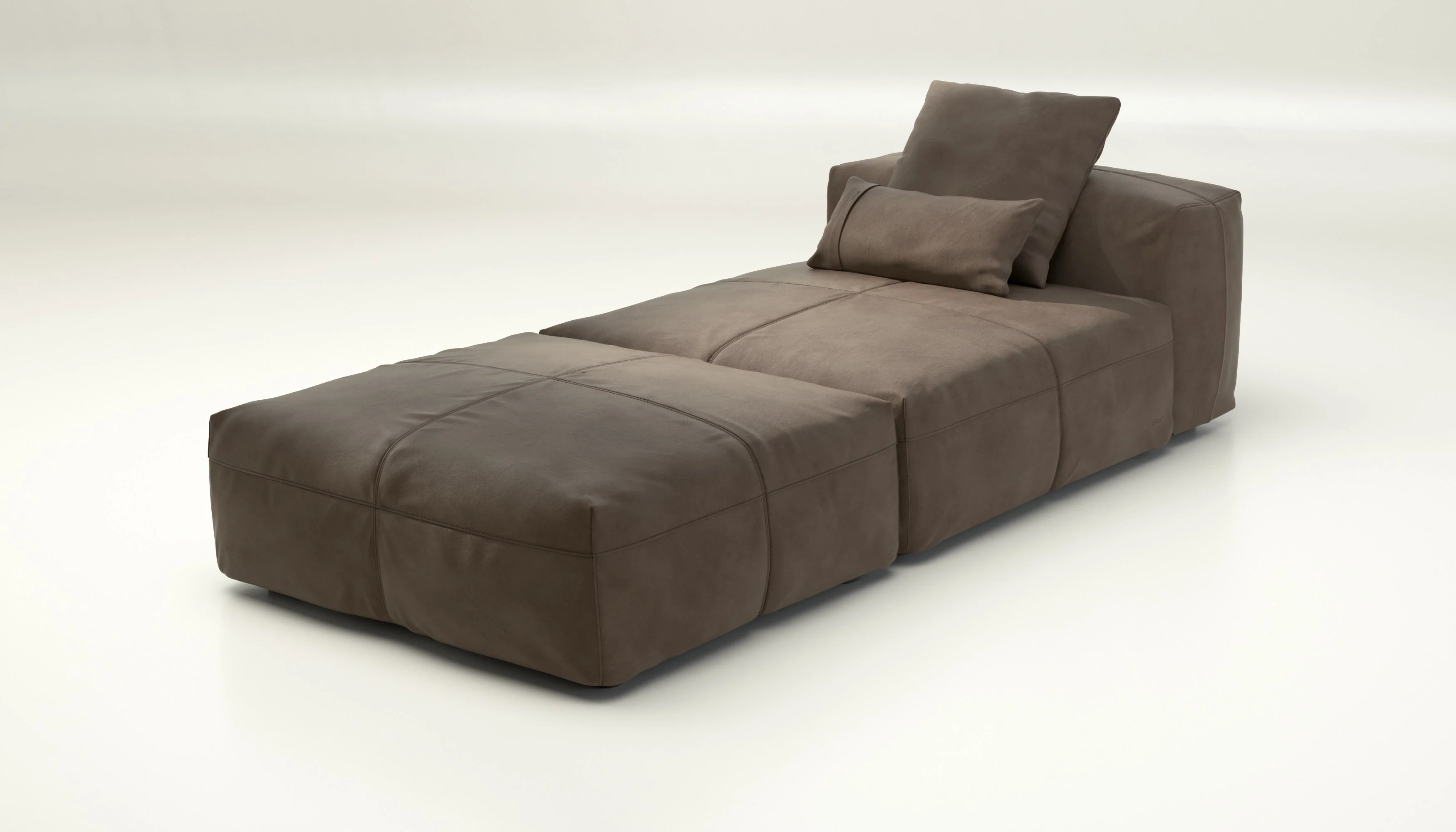 vetsak | Sofa Set 07 - Sun Lounger - leather - cacao | Modulares Sofa | 2 Sitzer | Daybed | Chaiselounge - Image 3