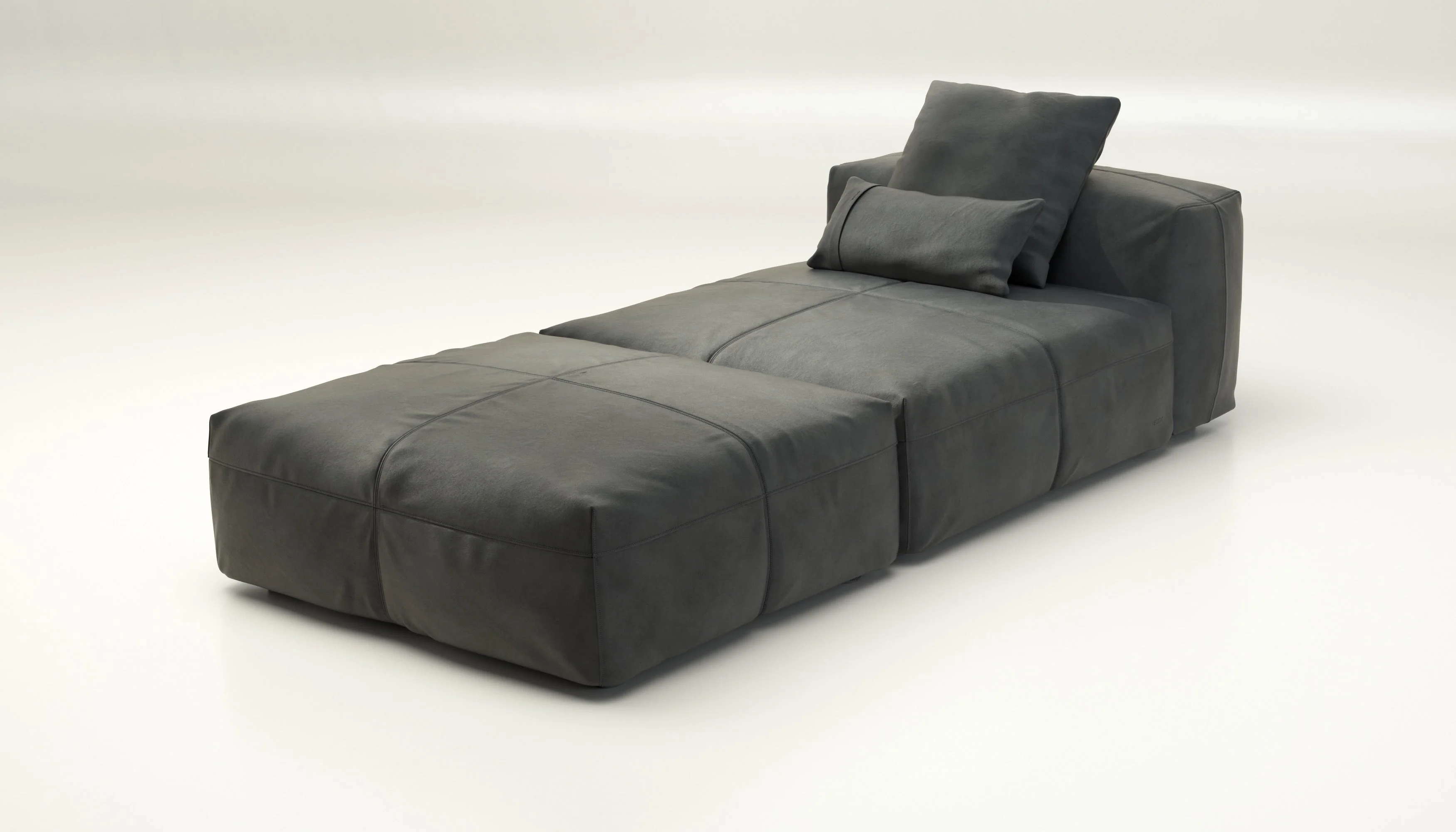 vetsak | Sofa Set 07 - Sun Lounger - Leather - Cacao | Modulares Sofa | 2 Sitzer | Daybed | Chaiselounge - Image 3