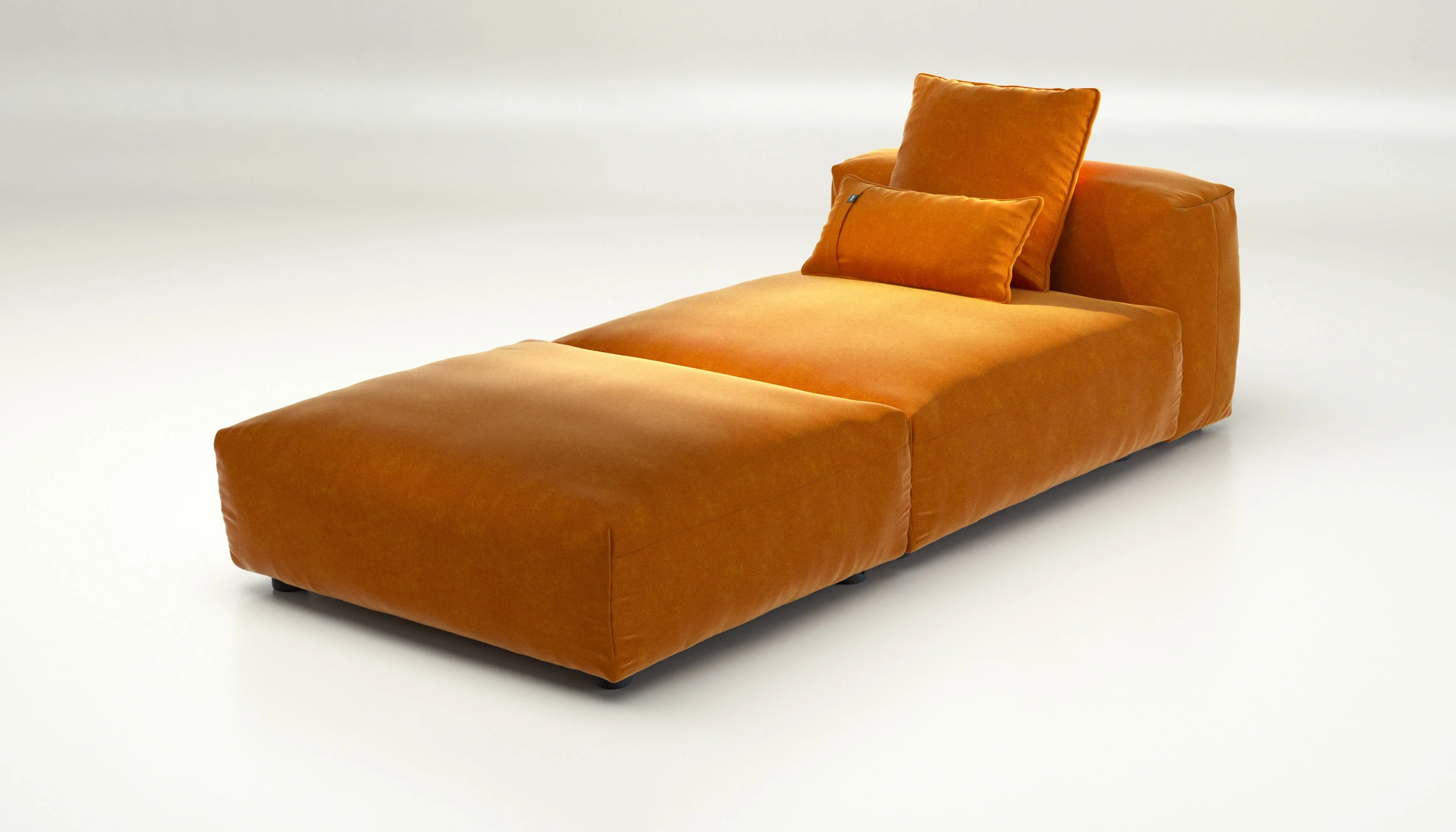vetsak | Sofa Set 07 - Sun Lounger - Suave - Orange Blaze | Modulares Sofa | 2 Sitzer | Daybed | Chaiselounge - Image 3