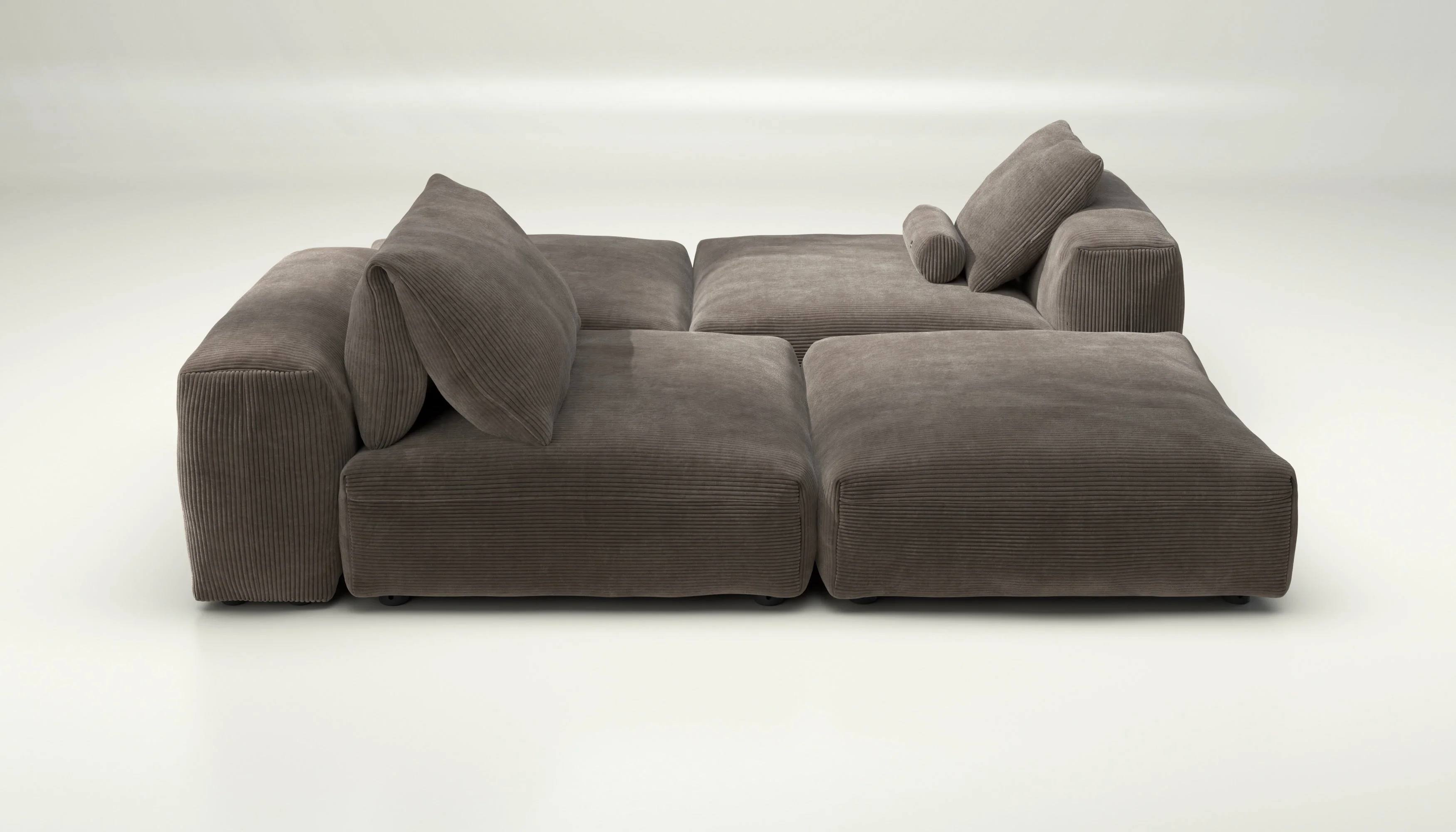 vetsak | Sofa Set 08 - Daybed - Cord Velour - Mocha | Modulares Sofa | 6 Sitzer | Outdoor Island | Double lounger