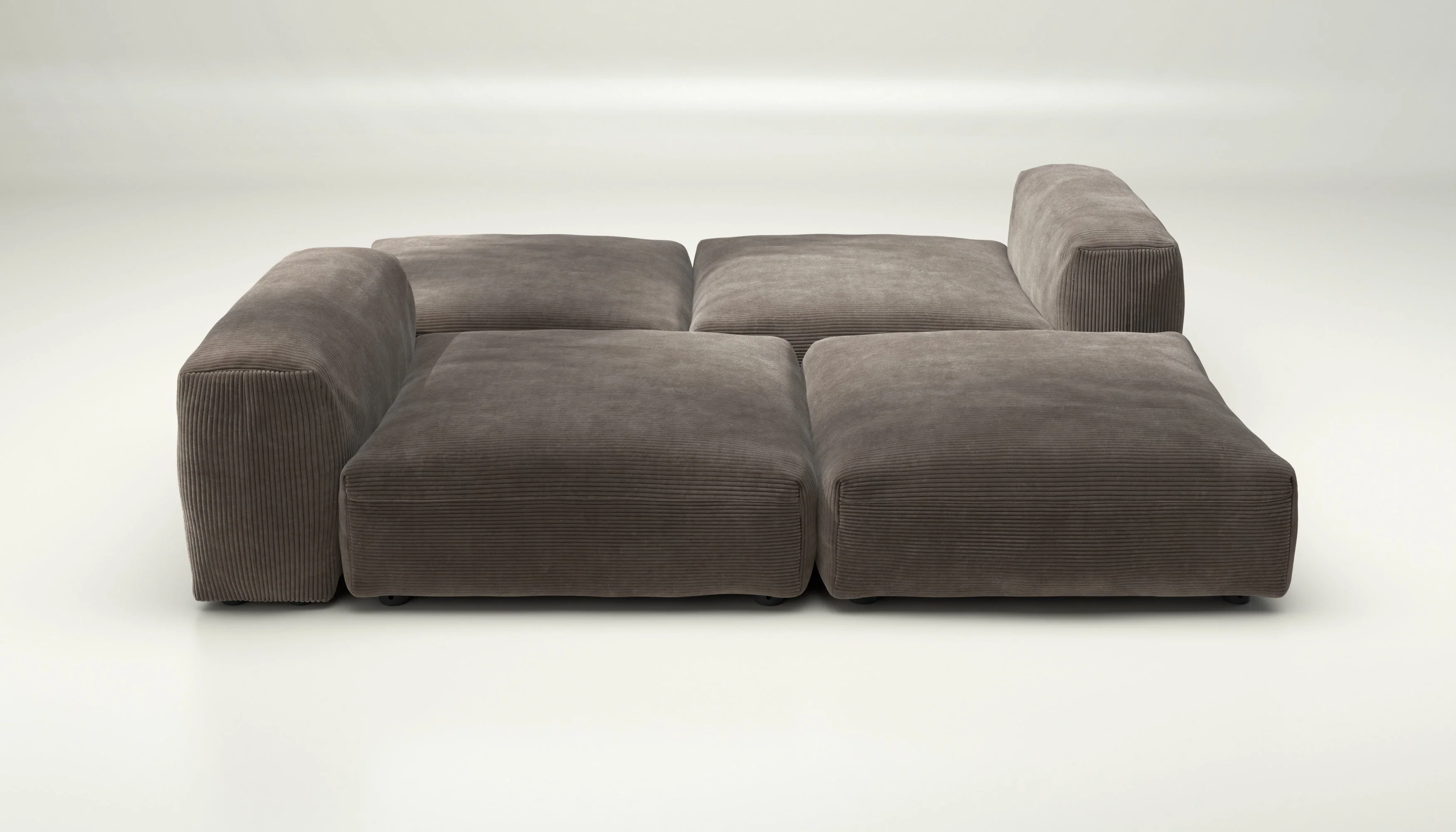 vetsak | Sofa Set 08 - Daybed - Cord Velour - Mocha | Modulares Sofa | 6 Sitzer | Outdoor Island | Double lounger - Image 2