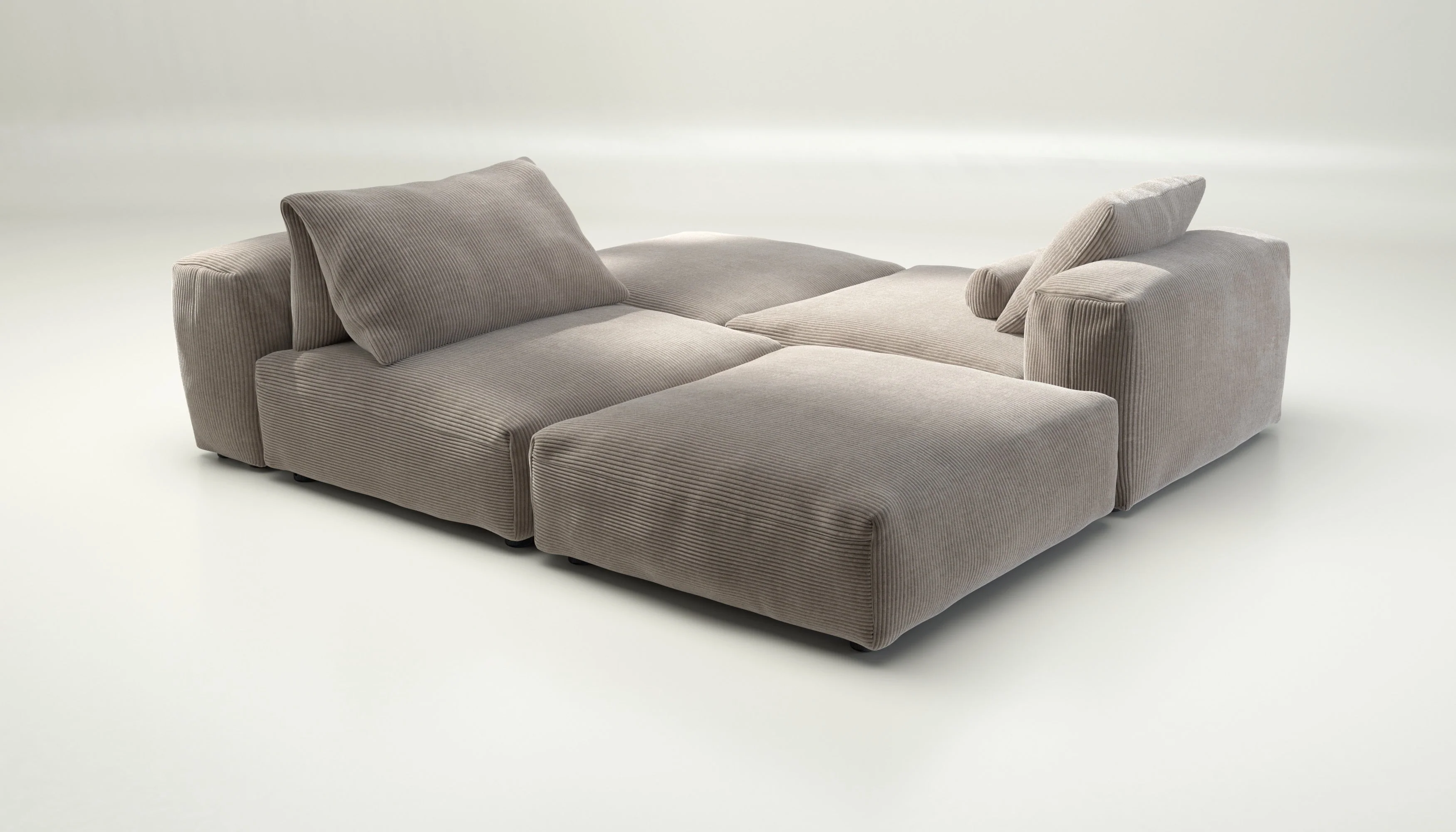 vetsak | Sofa Set 08 - Daybed - Cord Velour - Platinum | Modulares Sofa | 6 Sitzer | Outdoor Island | Double lounger - Image 3