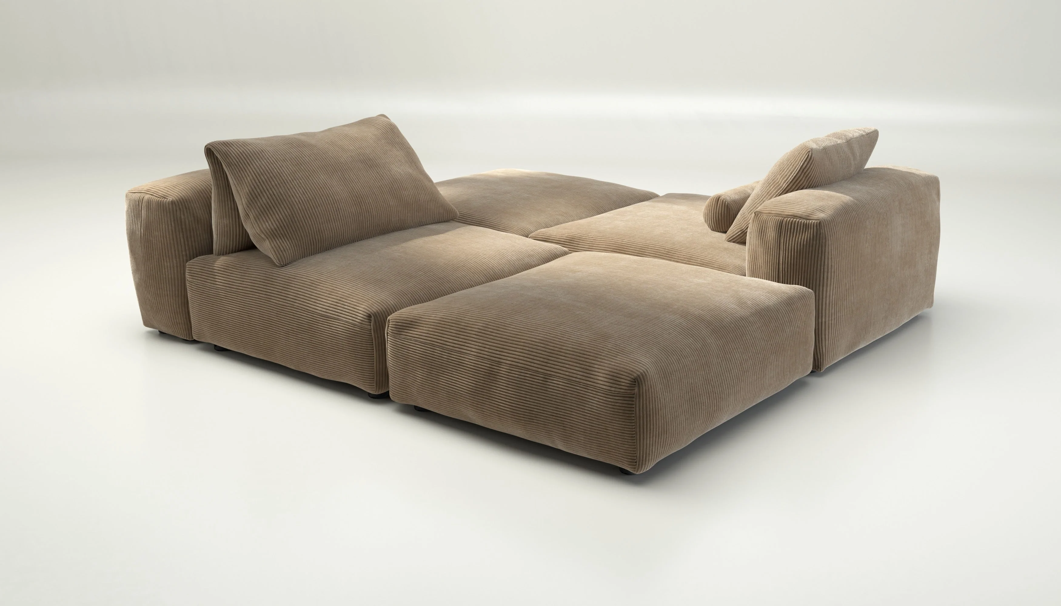 vetsak | Sofa Set 08 - Daybed - Cord Velour - Sand | Modulares Sofa | 6 Sitzer | Outdoor Island | Double lounger - Image 3