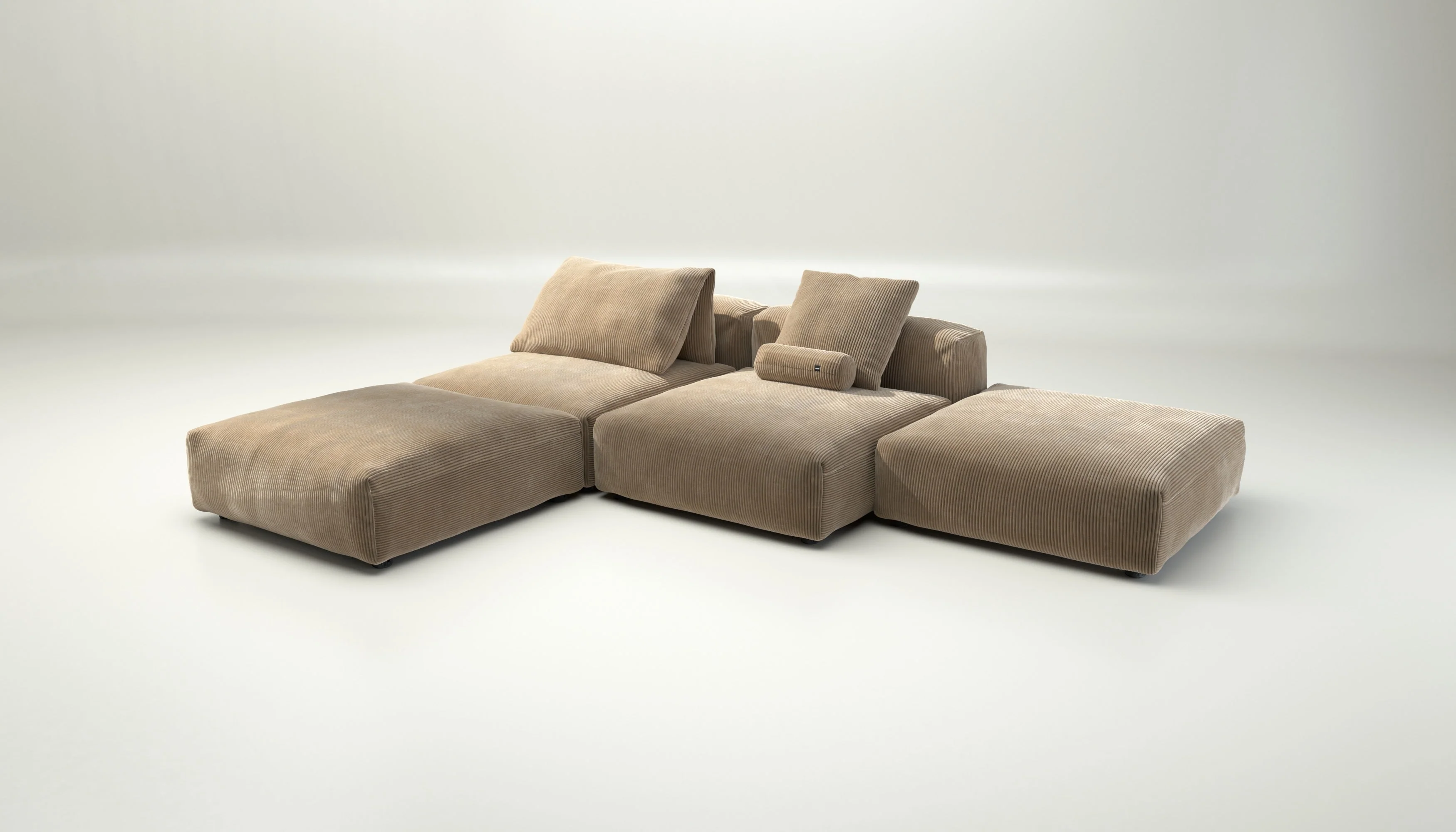 vetsak | Sofa Set 08 - Daybed - Cord Velour - Sand | Modulares Sofa | 6 Sitzer | Outdoor Island | Double lounger - Image 4