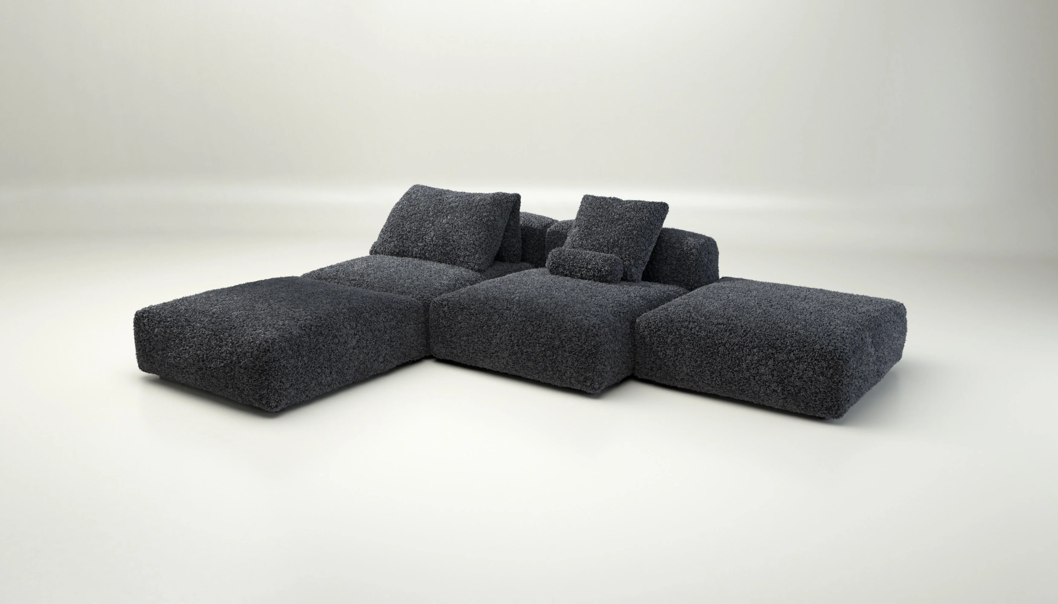 vetsak | Sofa Set 08 - Daybed - Doodle - Dark Grey | Modulares Sofa | 6 Sitzer | Outdoor Island | Double lounger - Image 4