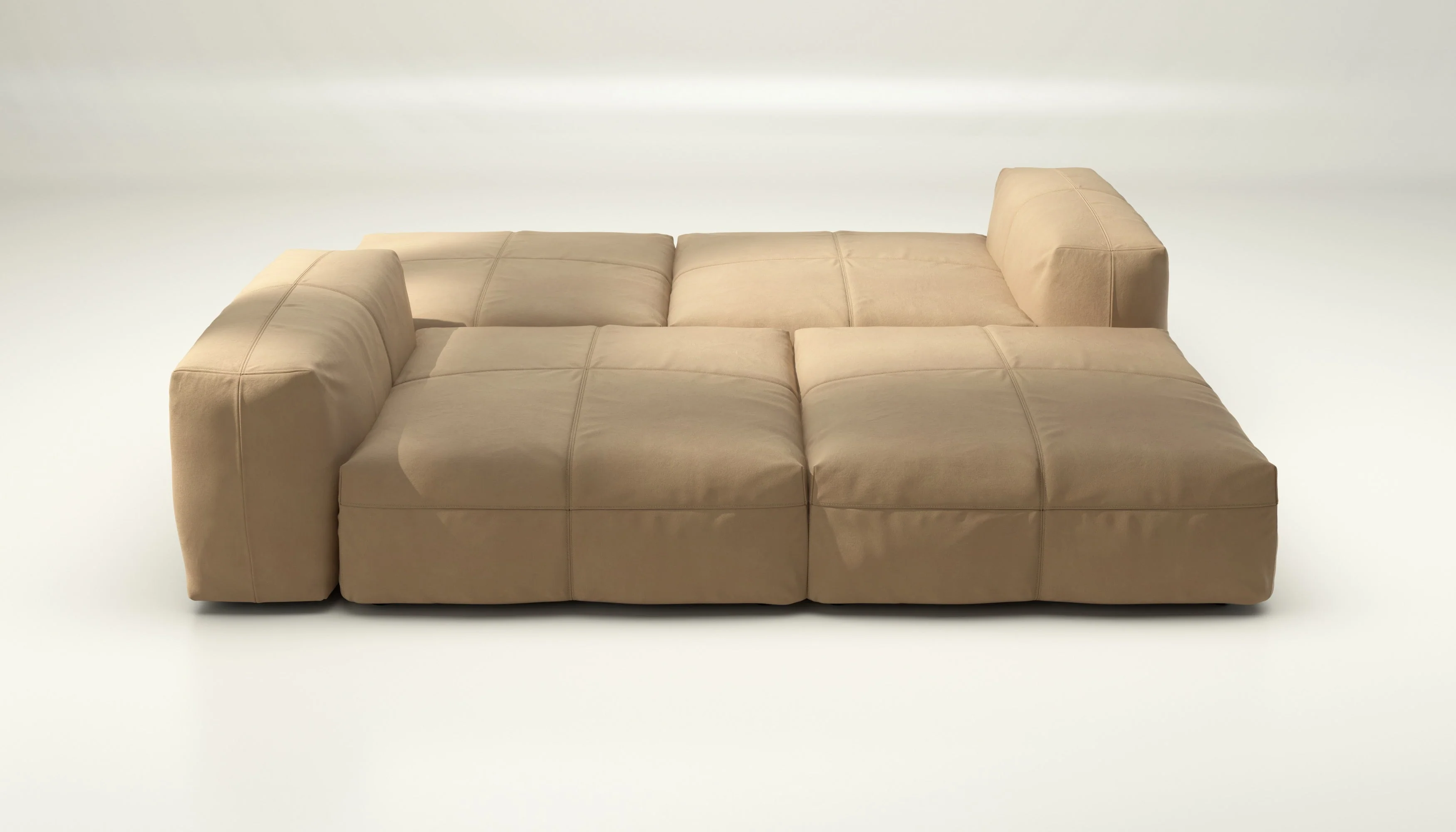 vetsak | Sofa Set 08 - Daybed - Leather - Beige | Modulares Sofa | 6 Sitzer | Outdoor Island | Double lounger - Image 2