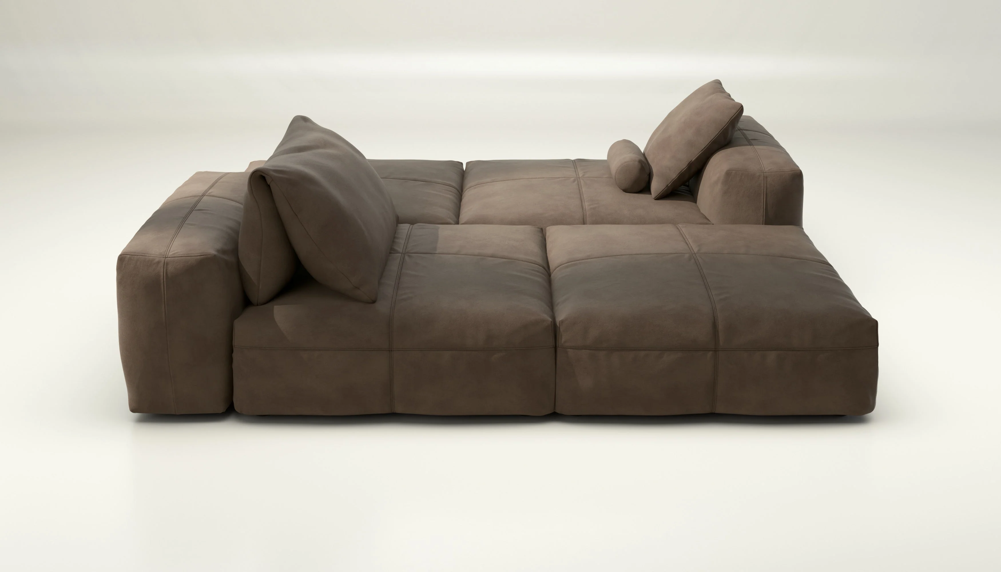 vetsak | Sofa Set 08 - Daybed - leather - cacao | Modulares Sofa | 6 Sitzer | Outdoor Island | Double lounger