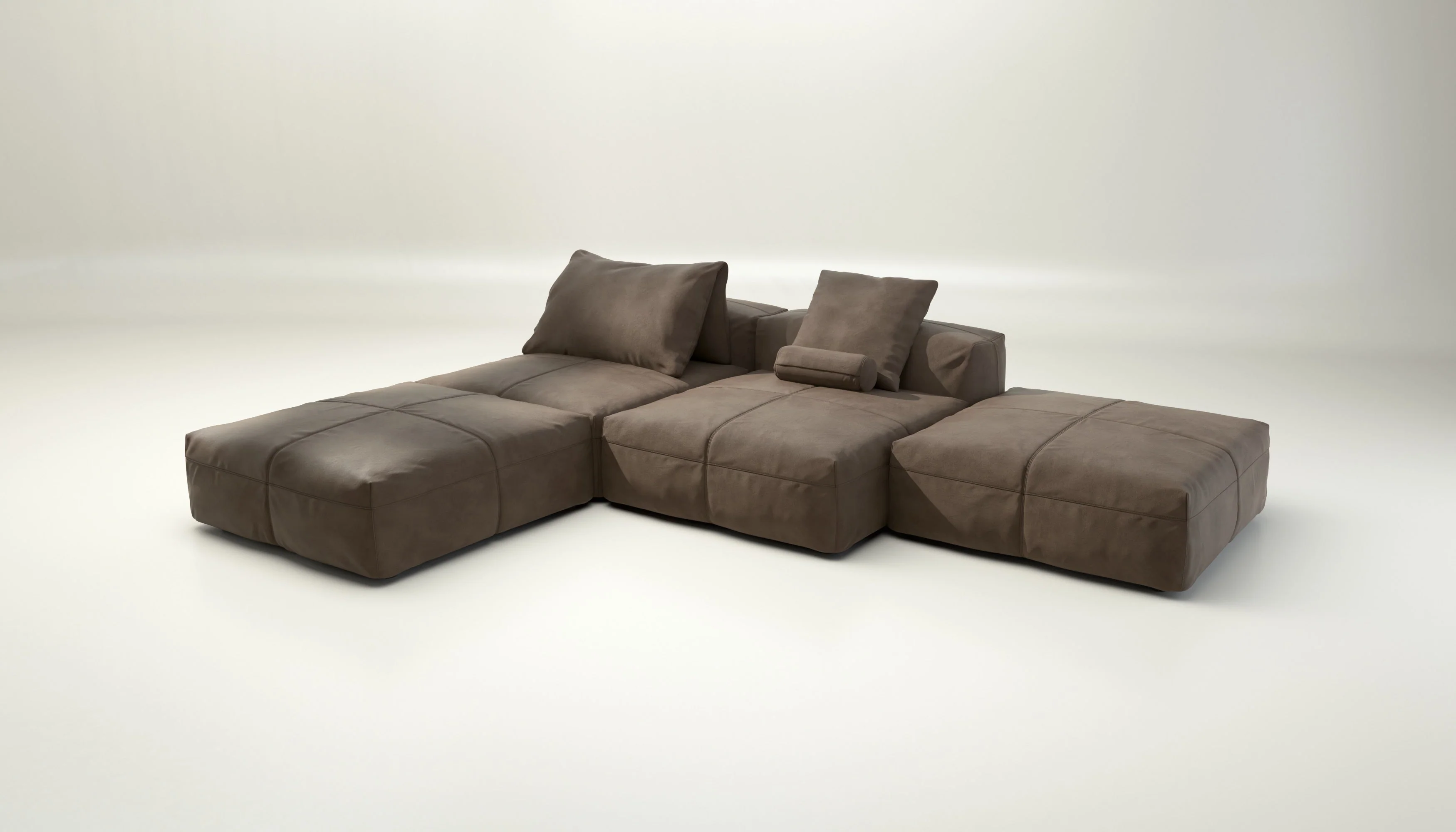 vetsak | Sofa Set 08 - Daybed - leather - cacao | Modulares Sofa | 6 Sitzer | Outdoor Island | Double lounger - Image 4