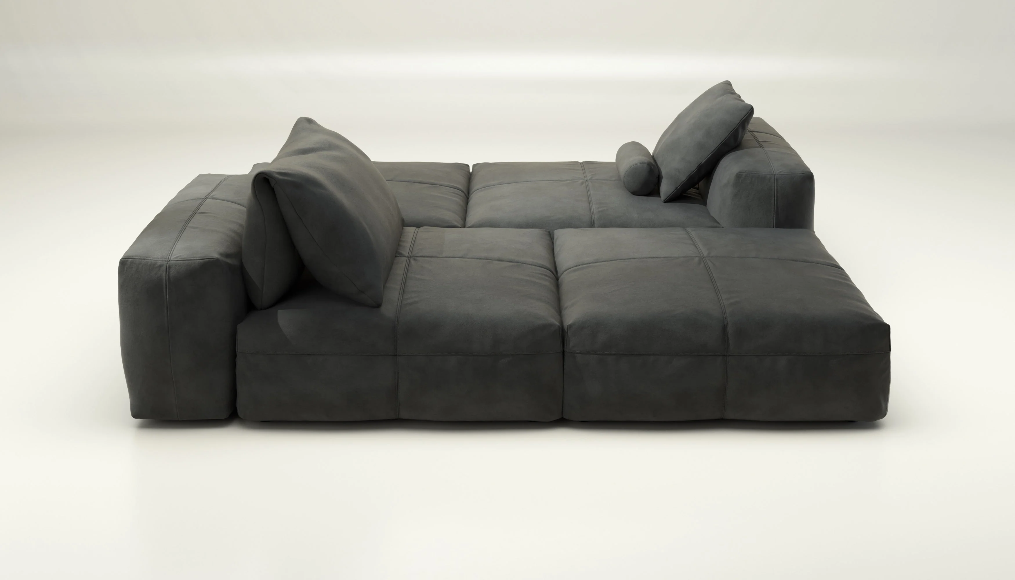 vetsak | Sofa Set 08 - Daybed - Leather - Cacao | Modulares Sofa | 6 Sitzer | Outdoor Island | Double lounger