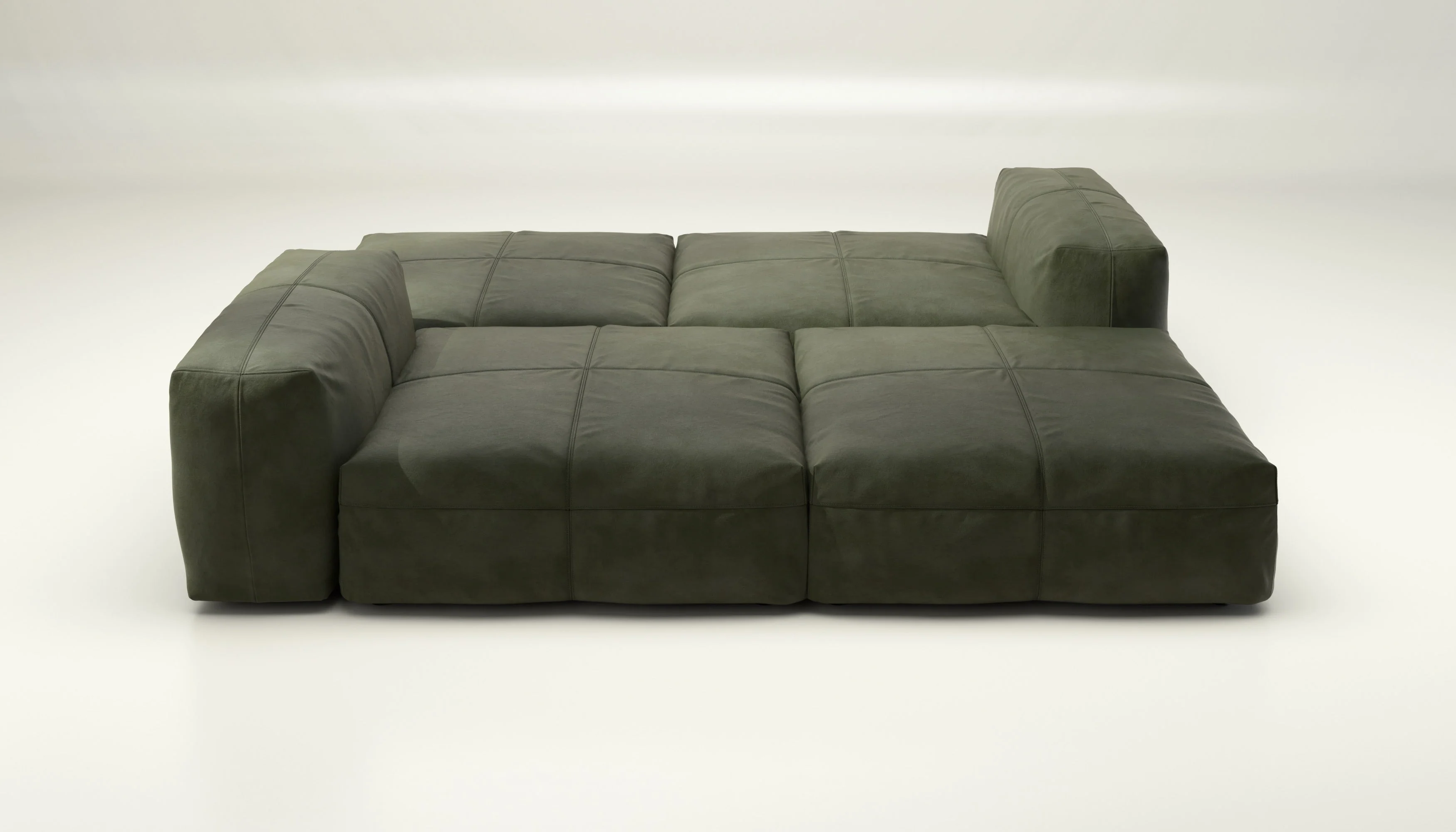 vetsak | Sofa Set 08 - Daybed - Leather - Olive | Modulares Sofa | 6 Sitzer | Outdoor Island | Double lounger - Image 2