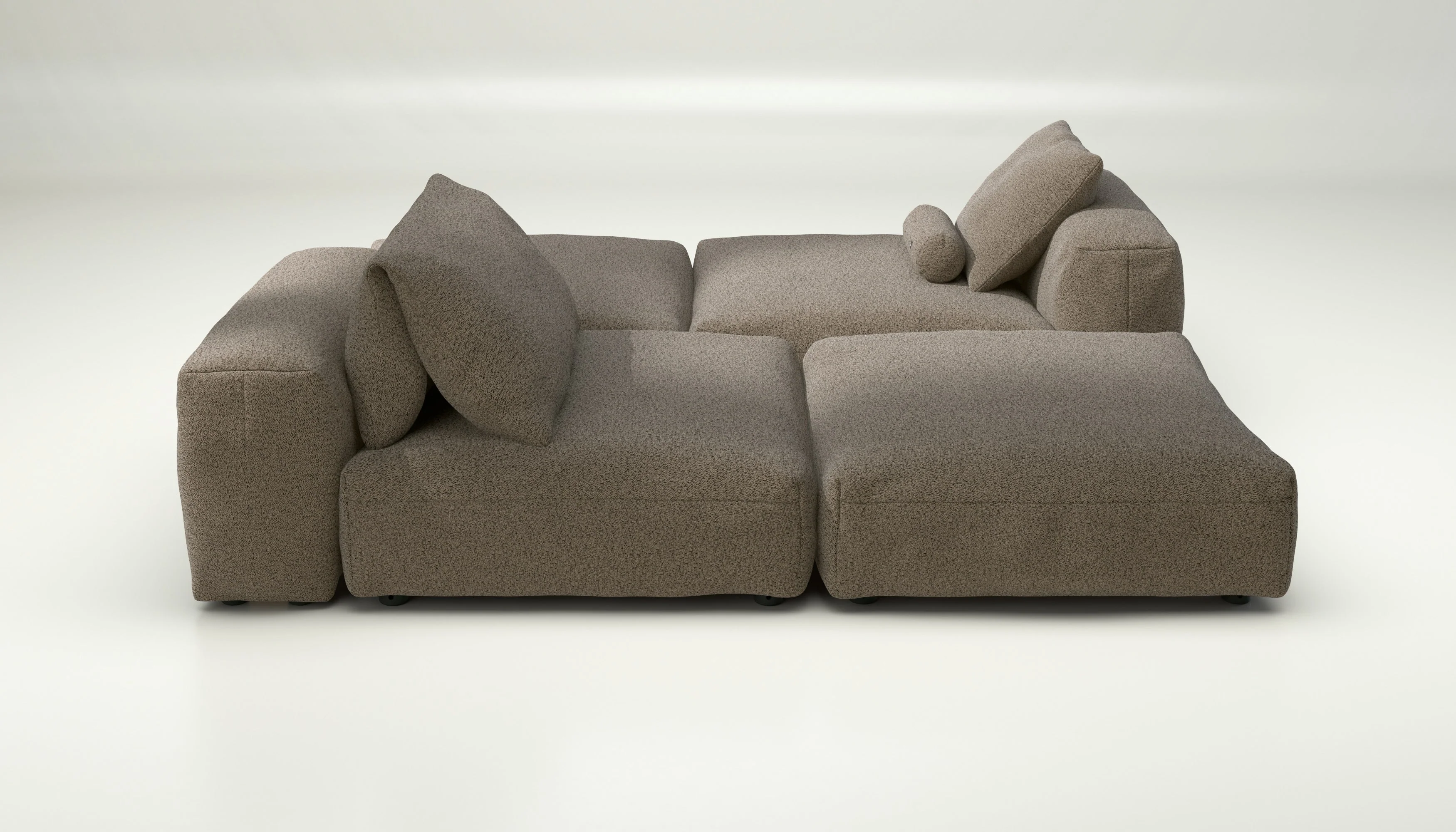 vetsak | Sofa Set 08 - Daybed - Loop Loop - Taupe | Modulares Sofa | 6 Sitzer | Outdoor Island | Double lounger