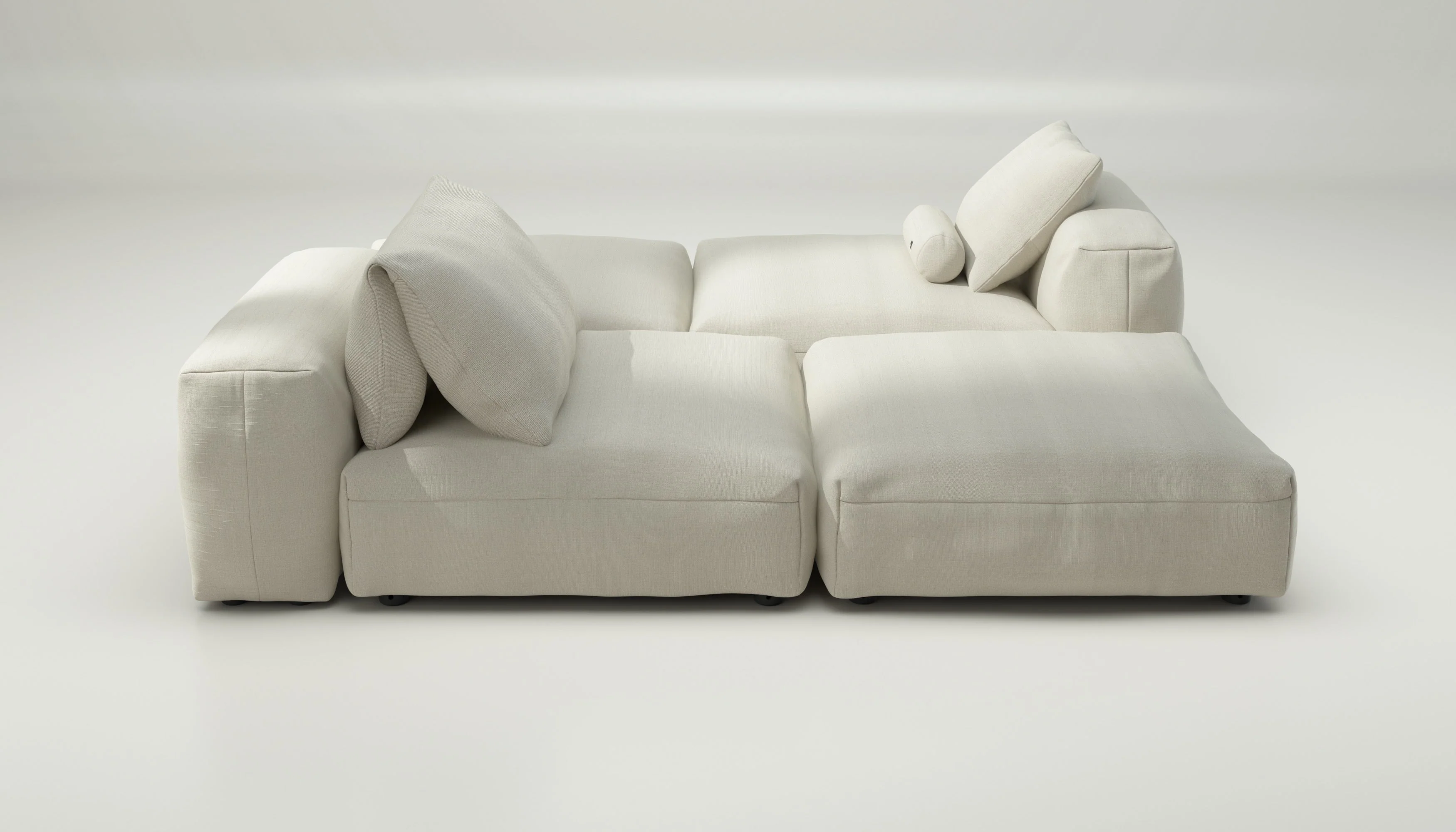 vetsak | Sofa Set 08 - Daybed - Pique - Creme | Modulares Sofa | 6 Sitzer | Outdoor Island | Double lounger