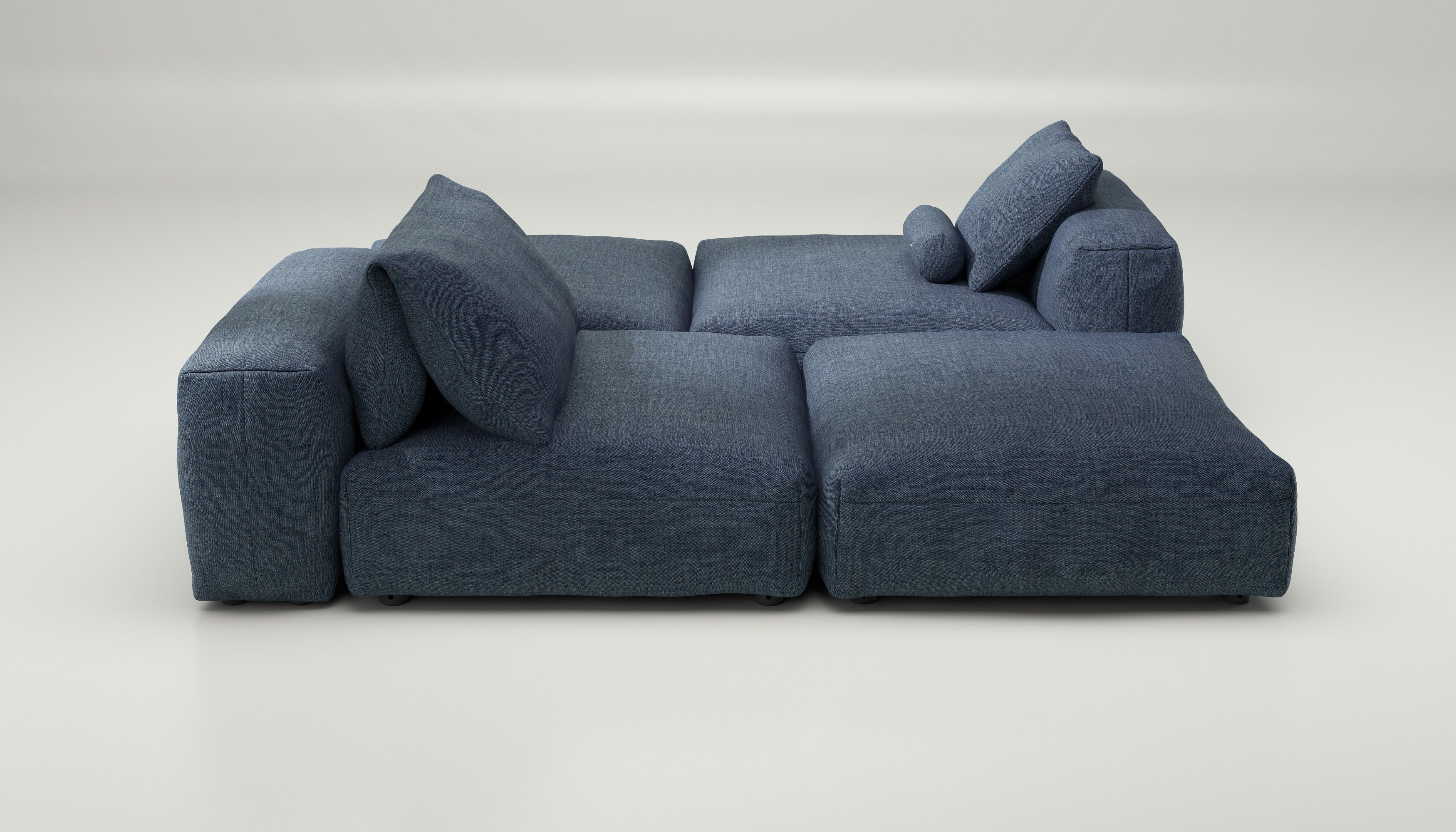 vetsak | Sofa Set 08 - Daybed - Pique - Dark Blue | Modular Sofa | 6 Seater | Outdoor Island | Double lounger