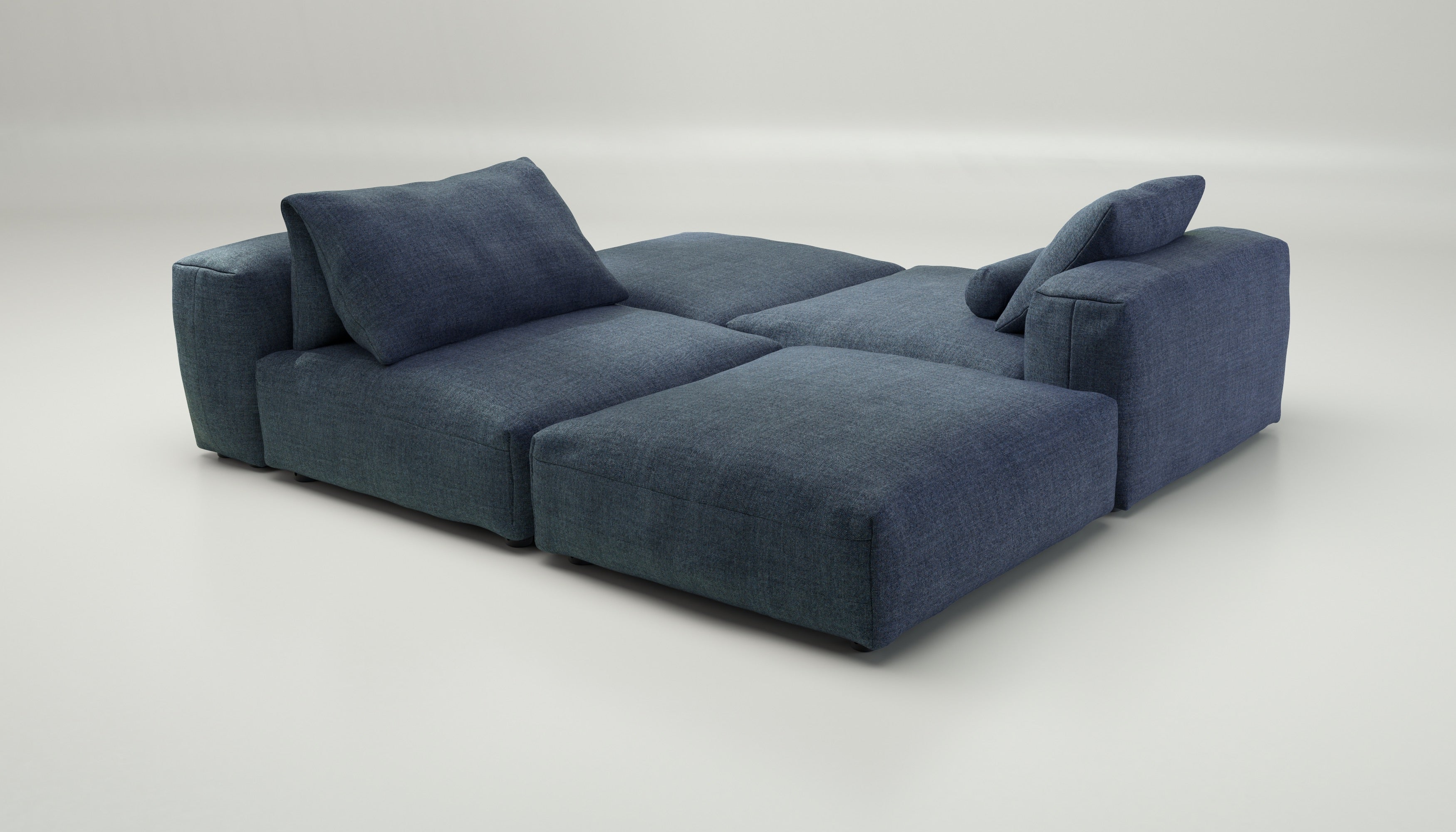 vetsak | Sofa Set 08 - Daybed - Pique - Dark Blue | Modular Sofa | 6 Seater | Outdoor Island | Double lounger - Image 3