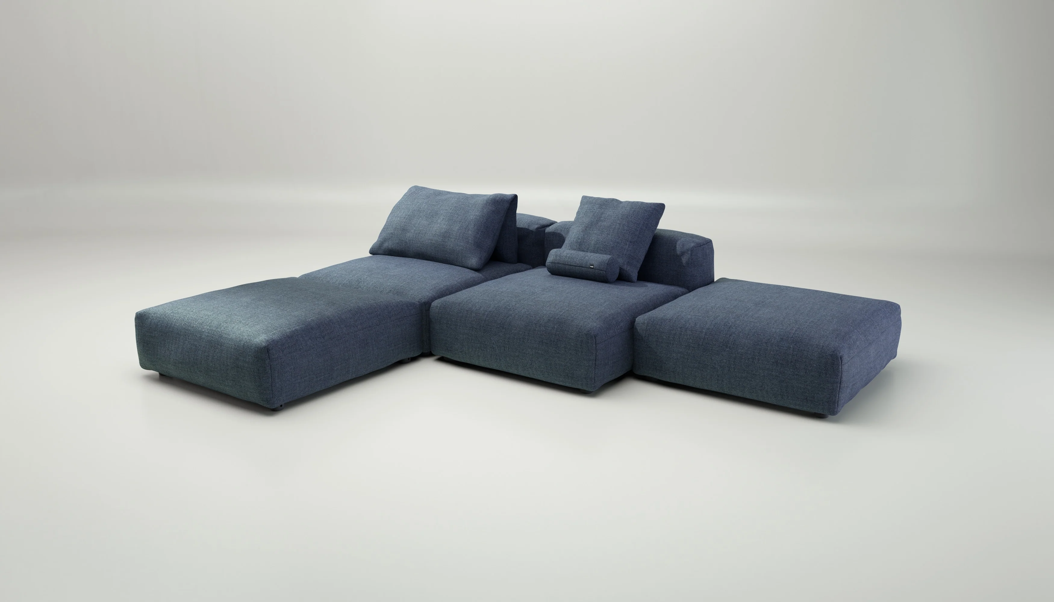 vetsak | Sofa Set 08 - Daybed - Pique - Dark Blue | Modular Sofa | 6 Seater | Outdoor Island | Double lounger - Image 4