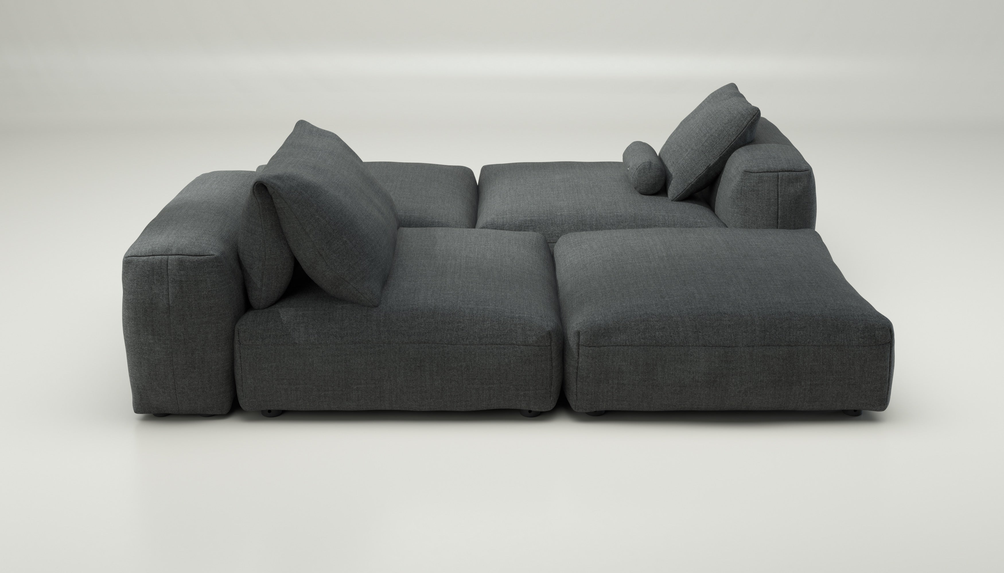 vetsak | Sofa Set 08 - Daybed - Pique - Dark Grey | Modular Sofa | 6 Seater | Outdoor Island | Double lounger