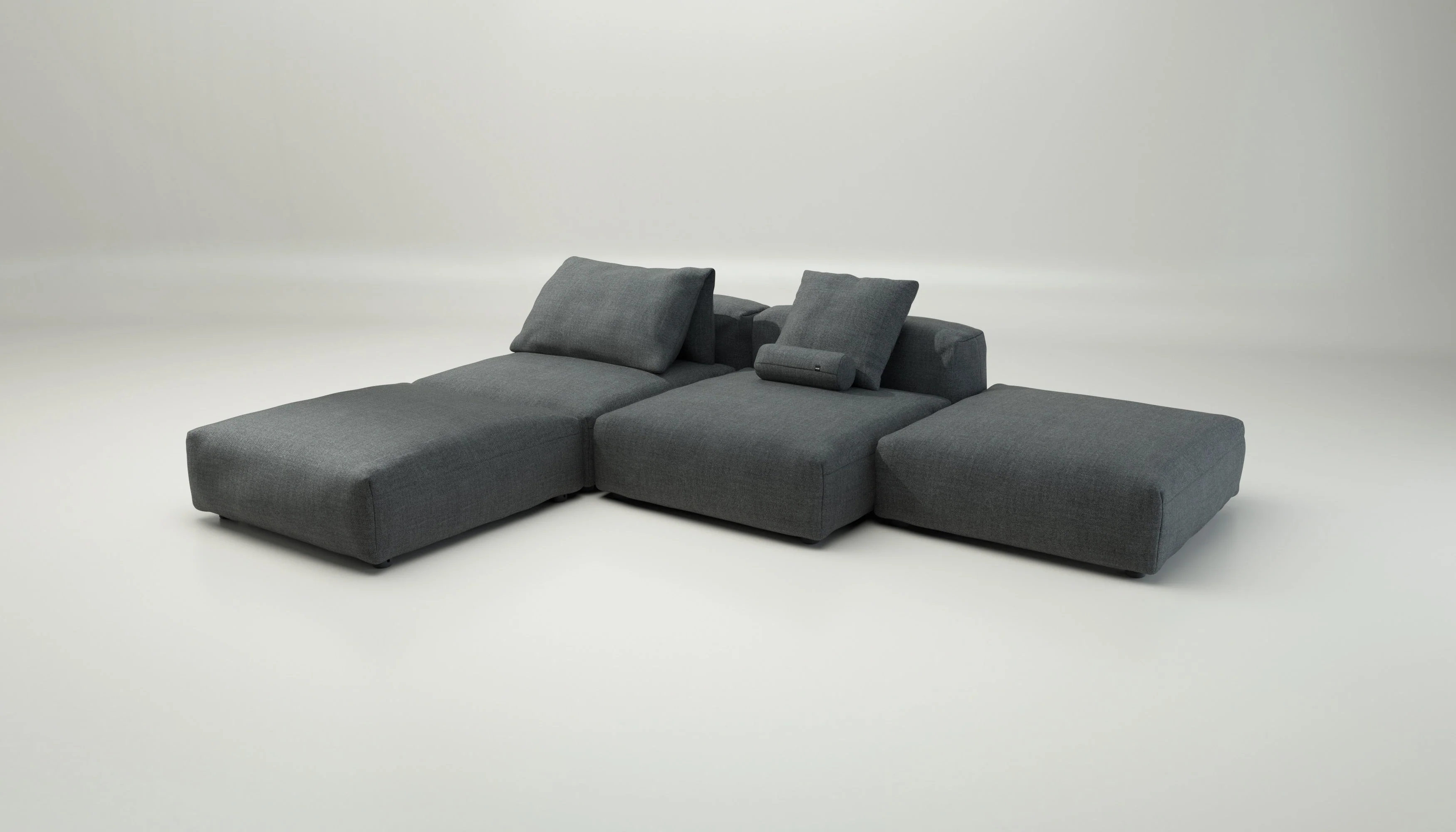 vetsak | Sofa Set 08 - Daybed - Pique - Dark Grey | Modular Sofa | 6 Seater | Outdoor Island | Double lounger - Image 4