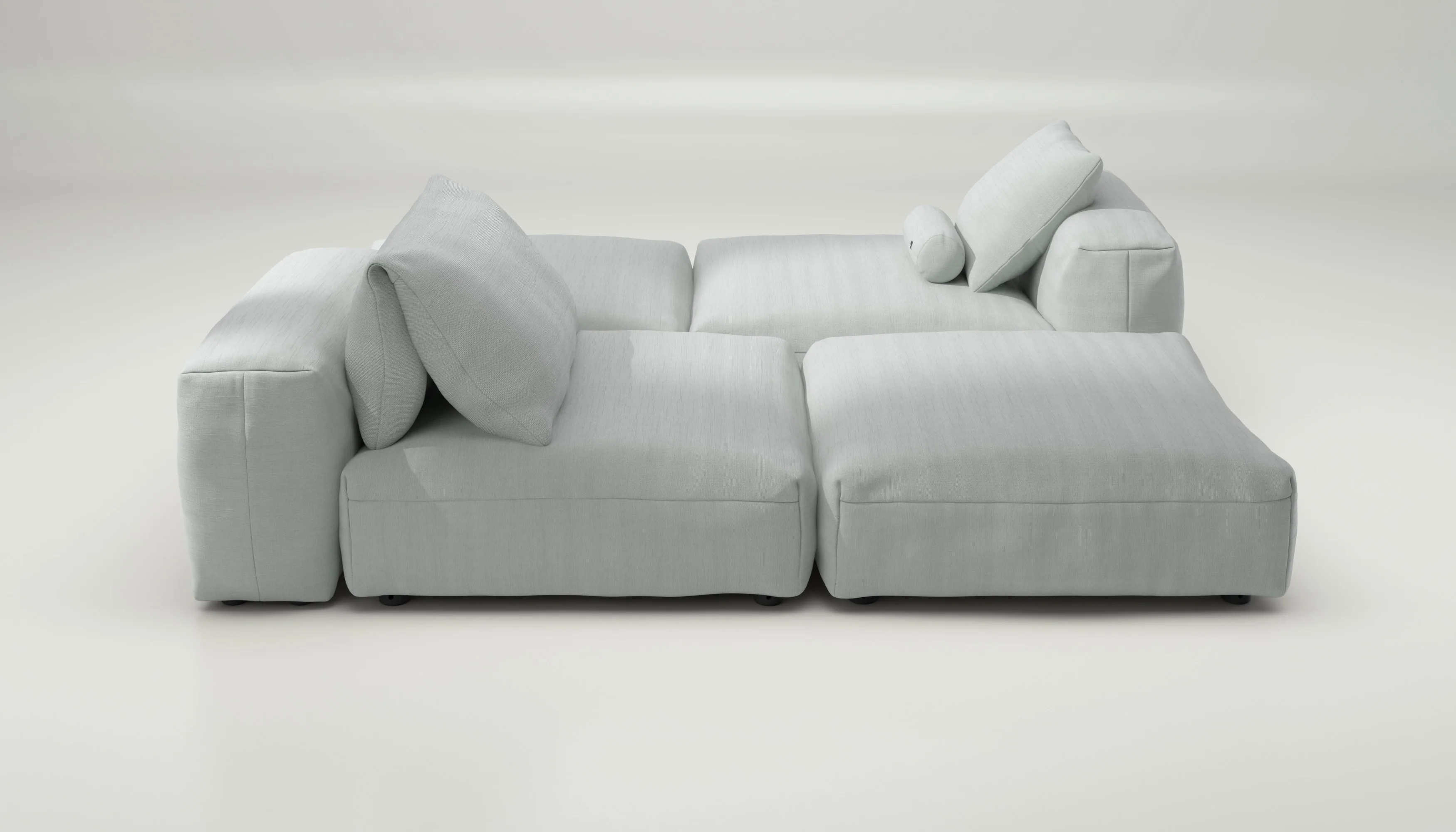 vetsak | Sofa Set 08 - Daybed - Pique - Light Grey | Modular Sofa | 6 Seater | Outdoor Island | Double lounger