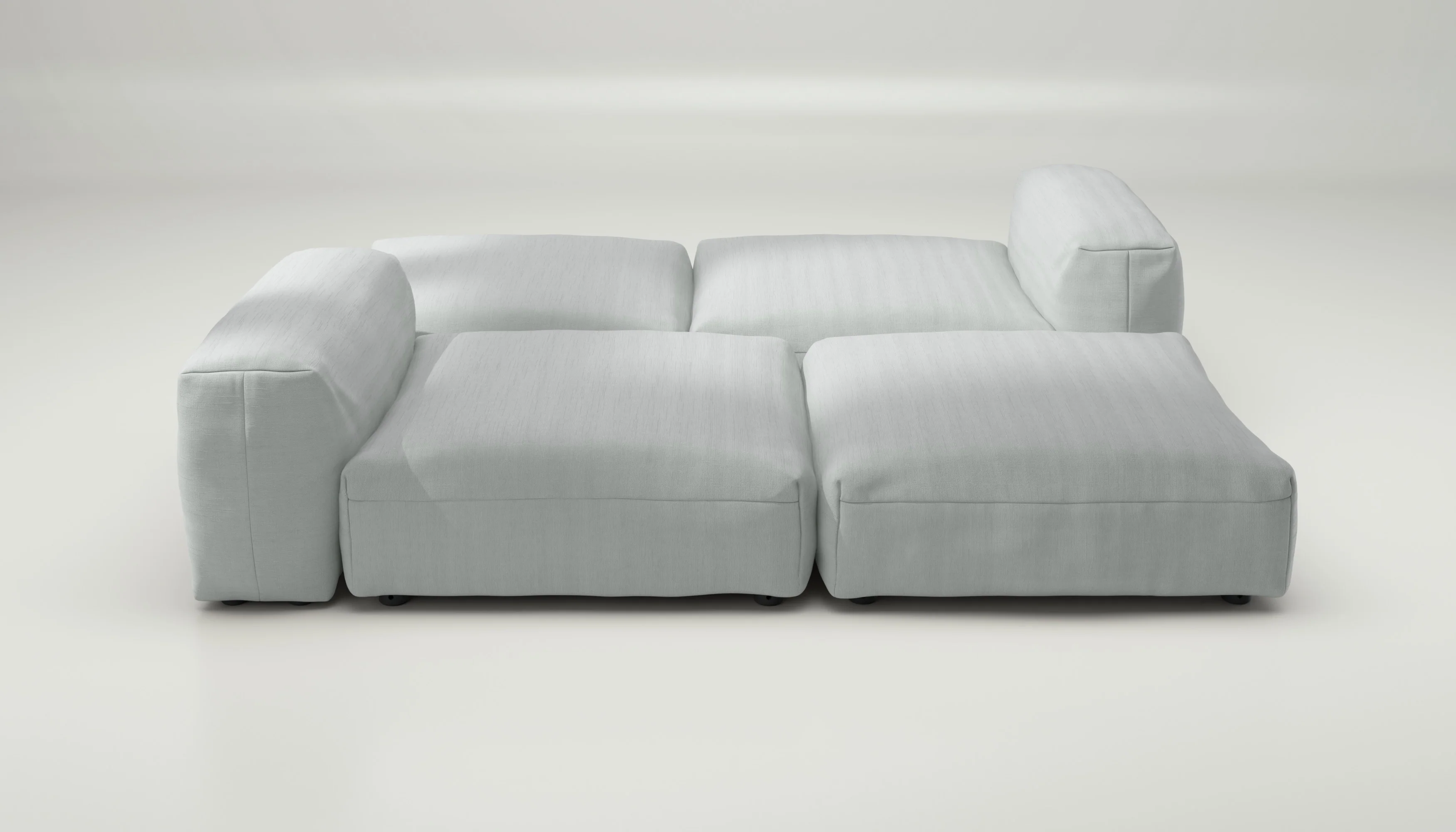 vetsak | Sofa Set 08 - Daybed - Pique - Light Grey | Modular Sofa | 6 Seater | Outdoor Island | Double lounger - Image 2