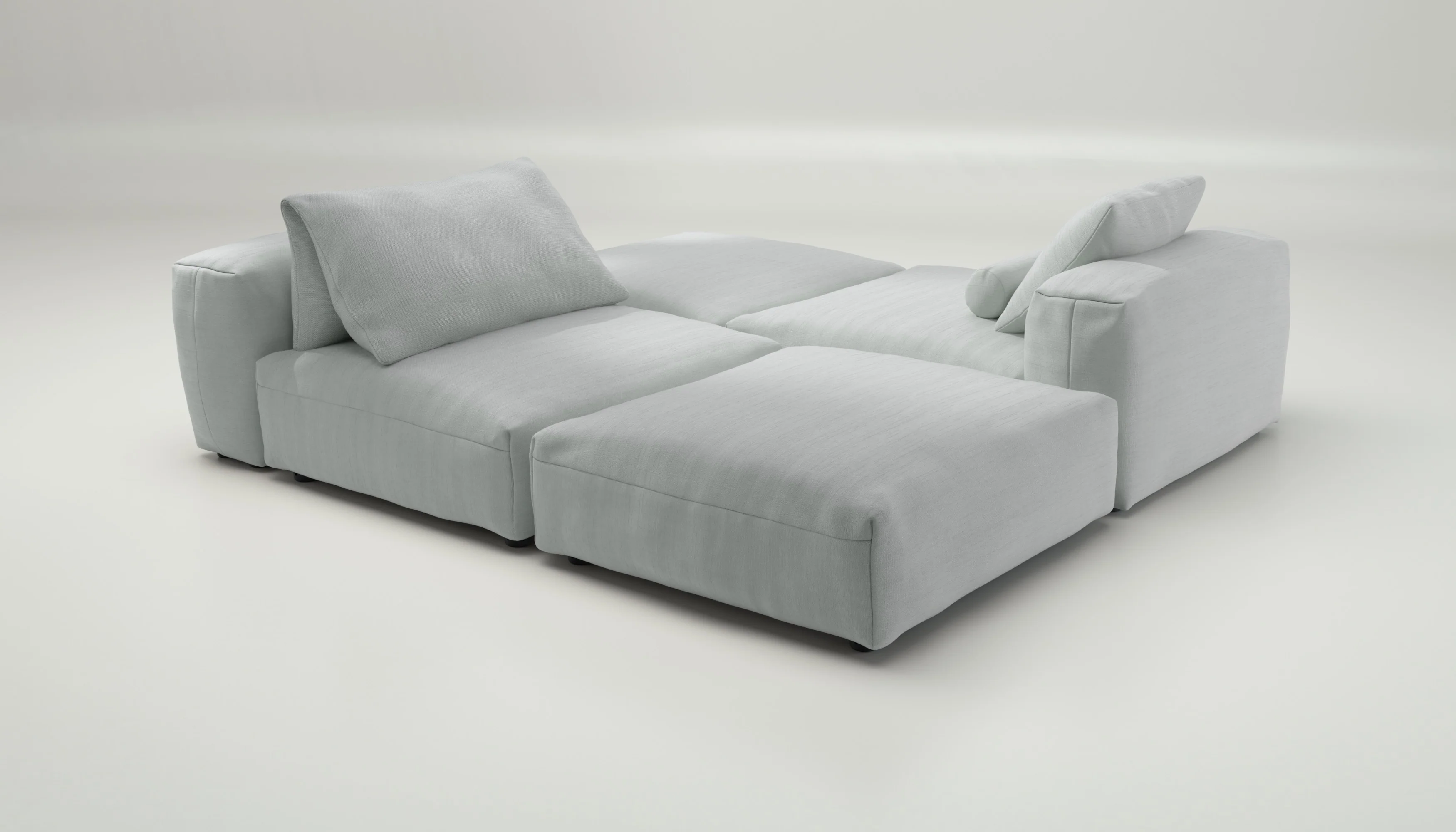 vetsak | Sofa Set 08 - Daybed - Pique - Light Grey | Modular Sofa | 6 Seater | Outdoor Island | Double lounger - Image 3
