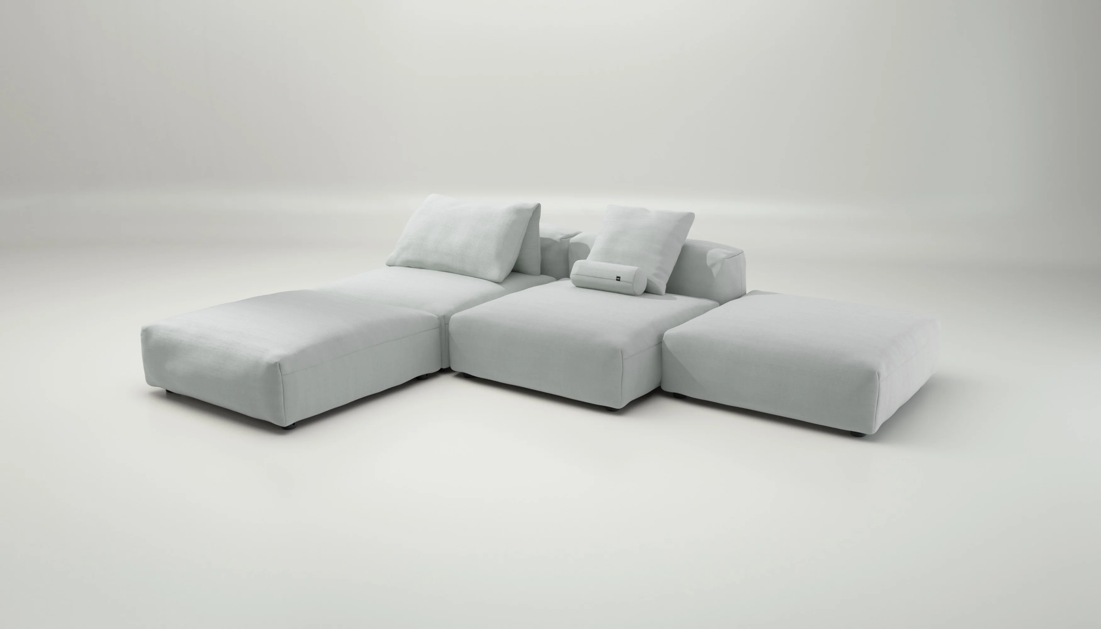 vetsak | Sofa Set 08 - Daybed - Pique - Light Grey | Modular Sofa | 6 Seater | Outdoor Island | Double lounger - Image 4