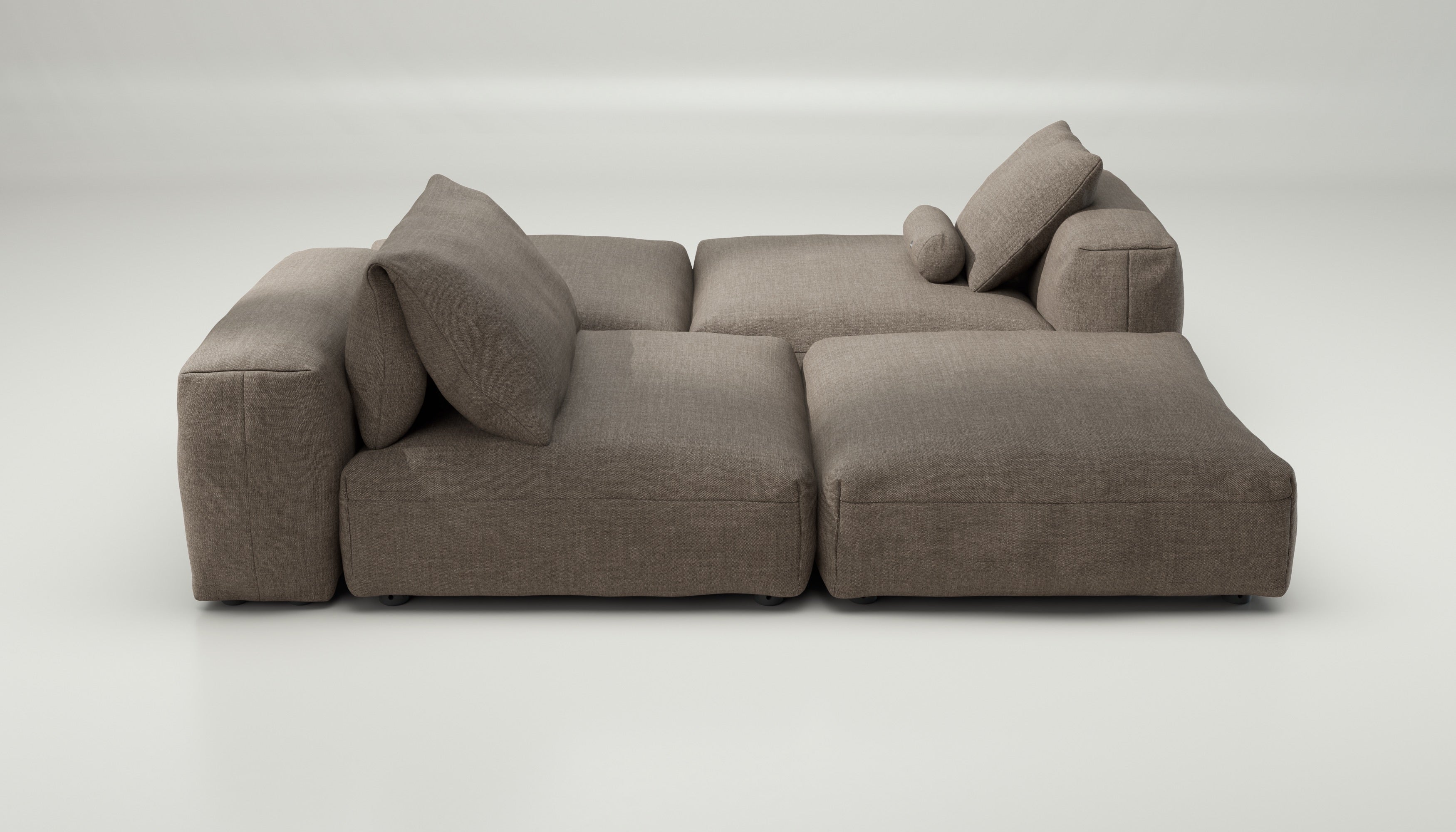 vetsak | Sofa Set 08 - Daybed - Pique - Stone | Modular Sofa | 6 Seater | Outdoor Island | Double lounger