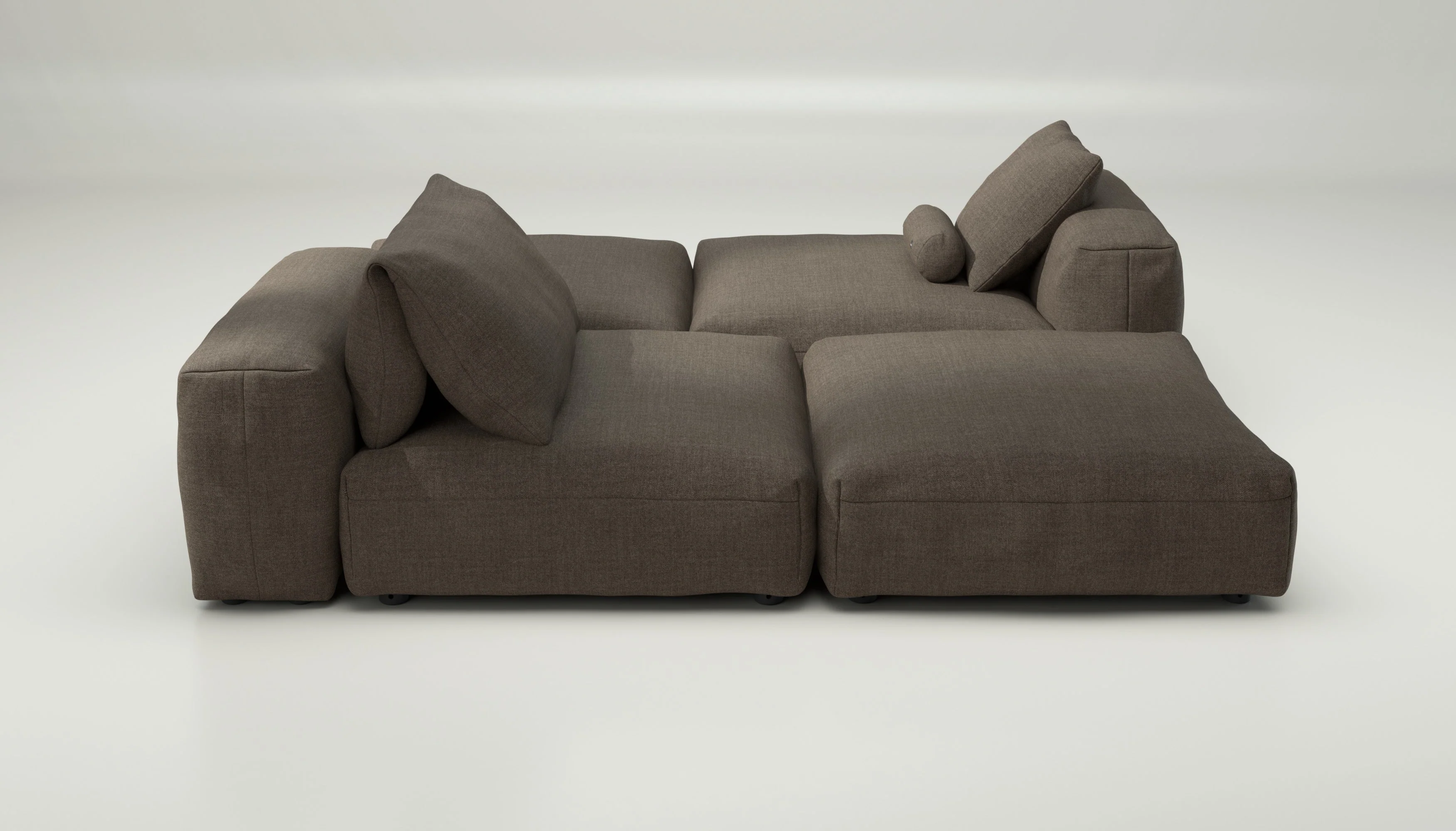 vetsak | Sofa Set 08 - Daybed - Pique - Taupe | Modular Sofa | 6 Seater | Outdoor Island | Double lounger