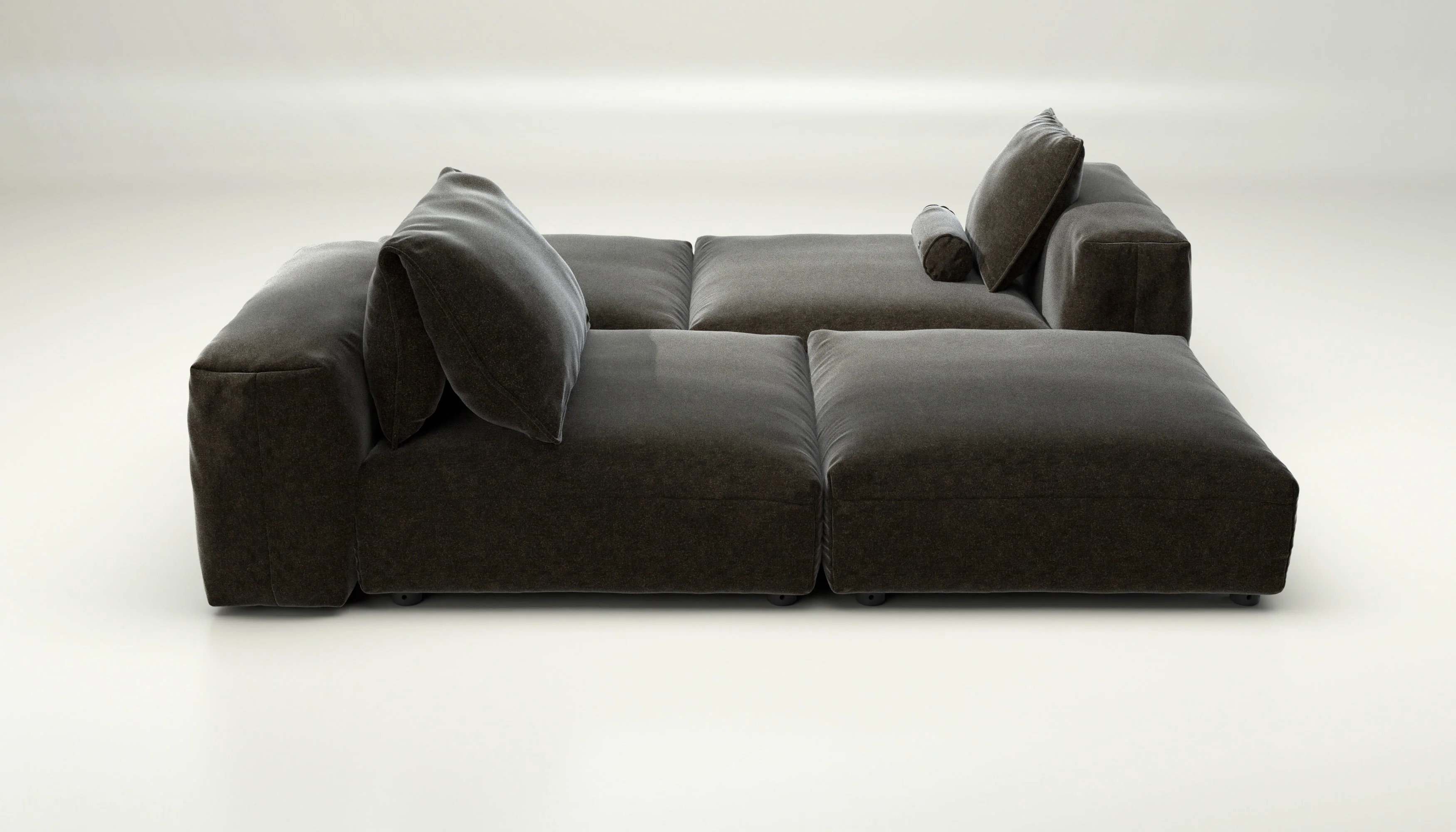 vetsak | Sofa Set 08 - Daybed - Suave - Anthracite | Modular Sofa | 6 Seater | Outdoor Island | Double lounger