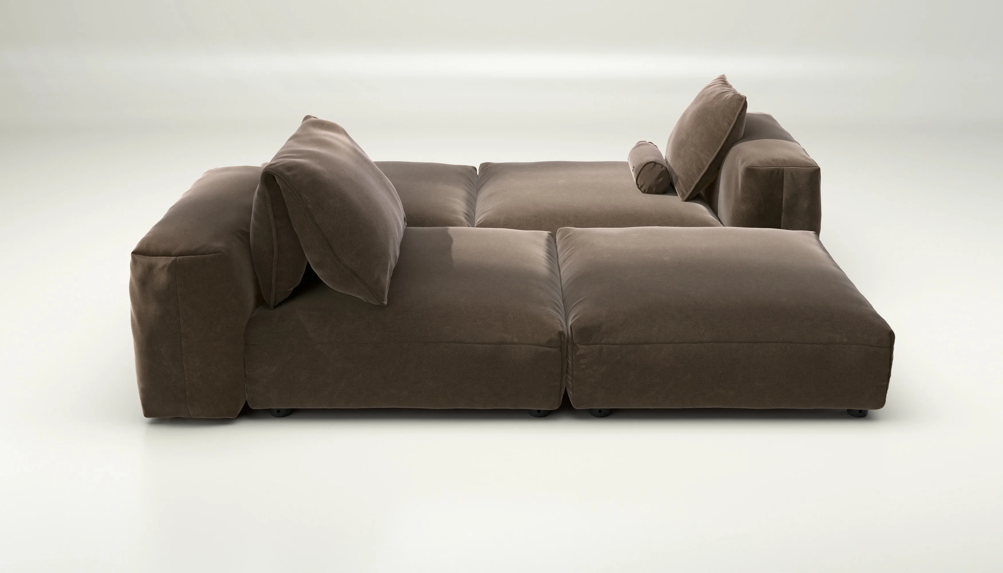 vetsak | Sofa Set 08 - Daybed - Suave - Espresso | Modulares Sofa | 6 Sitzer | Outdoor Island | Double lounger