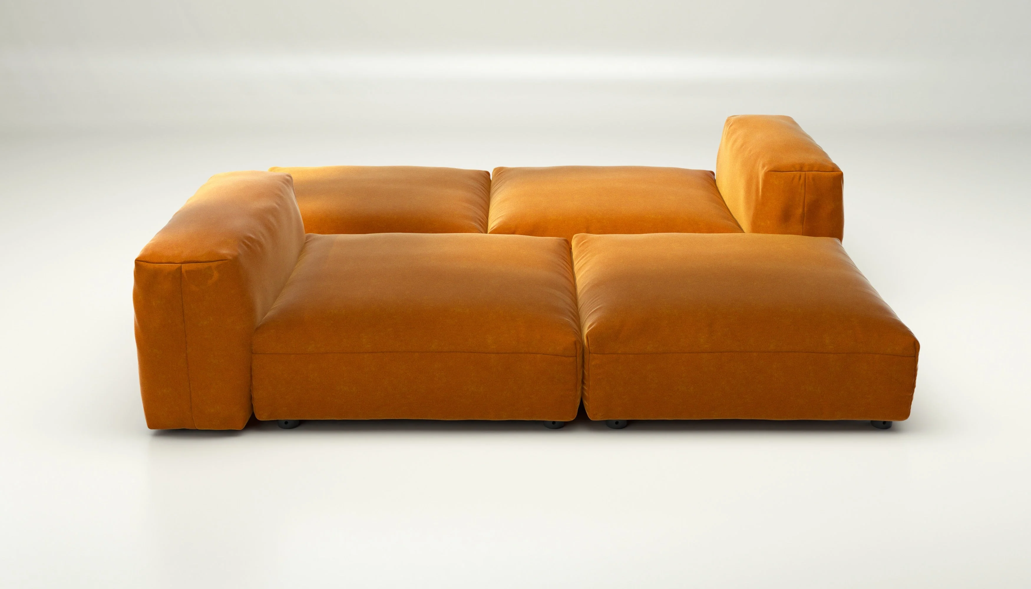 vetsak | Sofa Set 08 - Daybed - Suave - Orange Blaze | Modulares Sofa | 6 Sitzer | Outdoor Island | Double lounger - Image 2