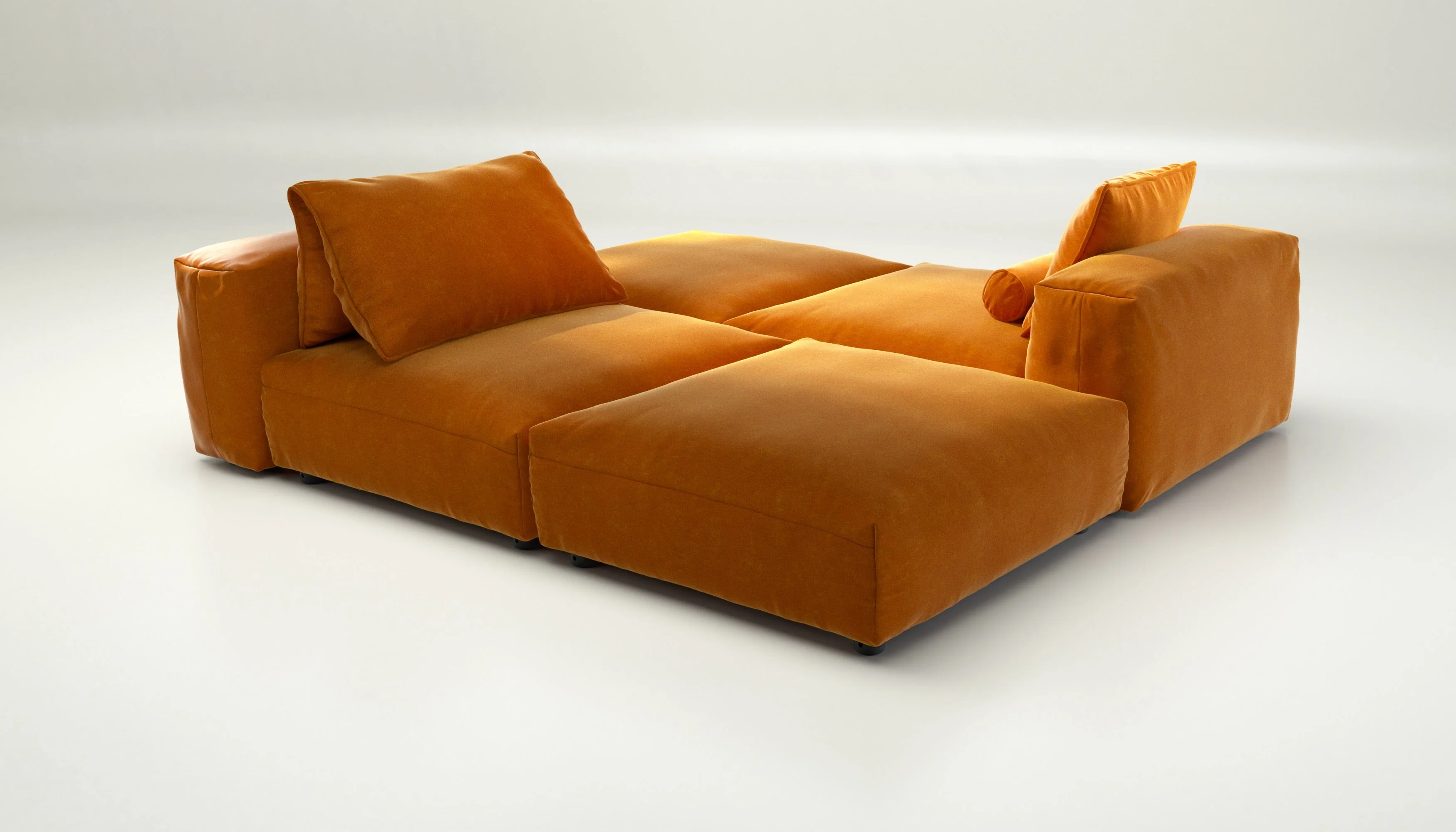 vetsak | Sofa Set 08 - Daybed - Suave - Orange Blaze | Modulares Sofa | 6 Sitzer | Outdoor Island | Double lounger - Image 3
