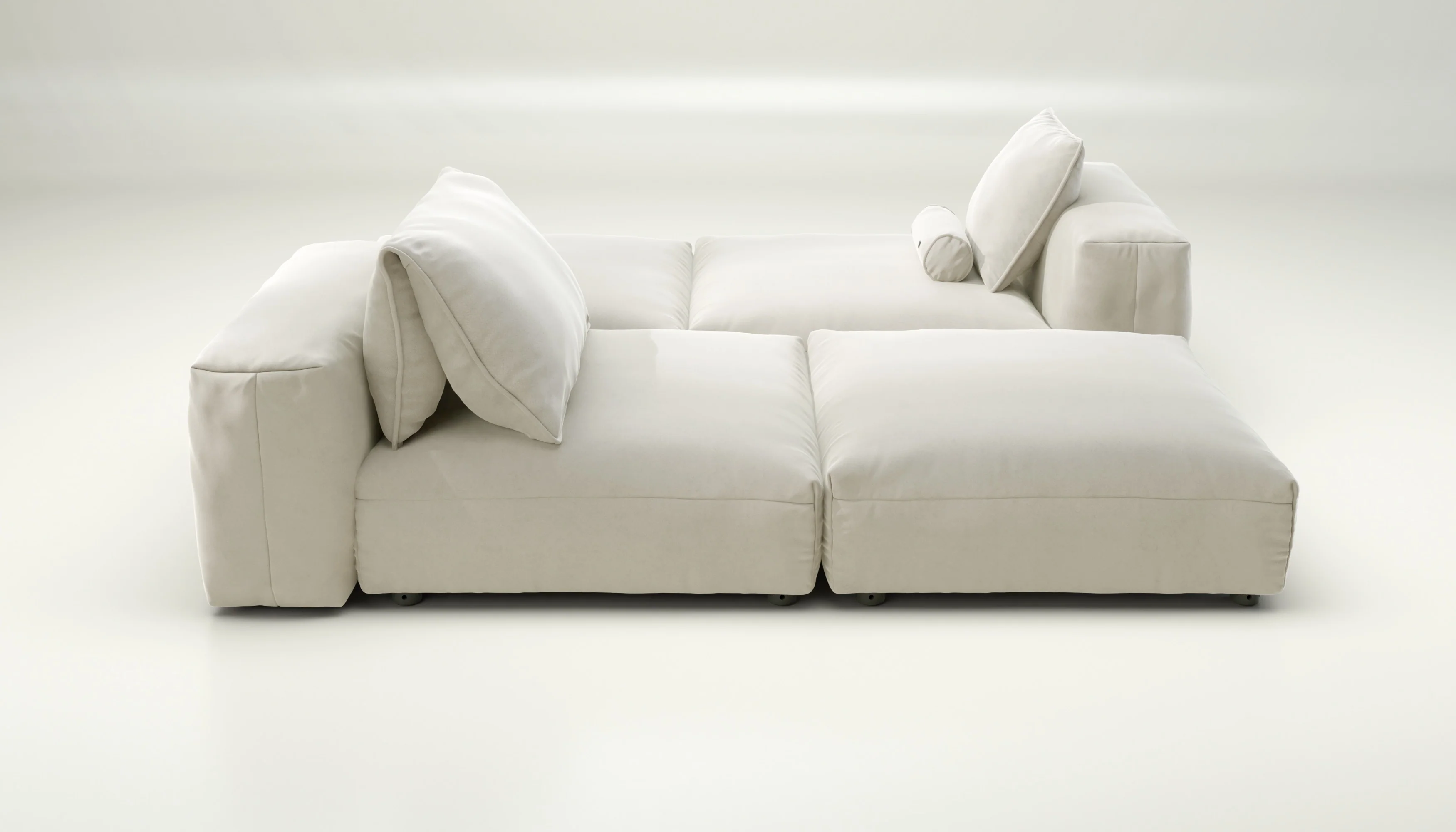 vetsak | Sofa Set 08 - Daybed - Suave - Pearl | Modular Sofa | 6 Seater | Outdoor Island | Double lounger