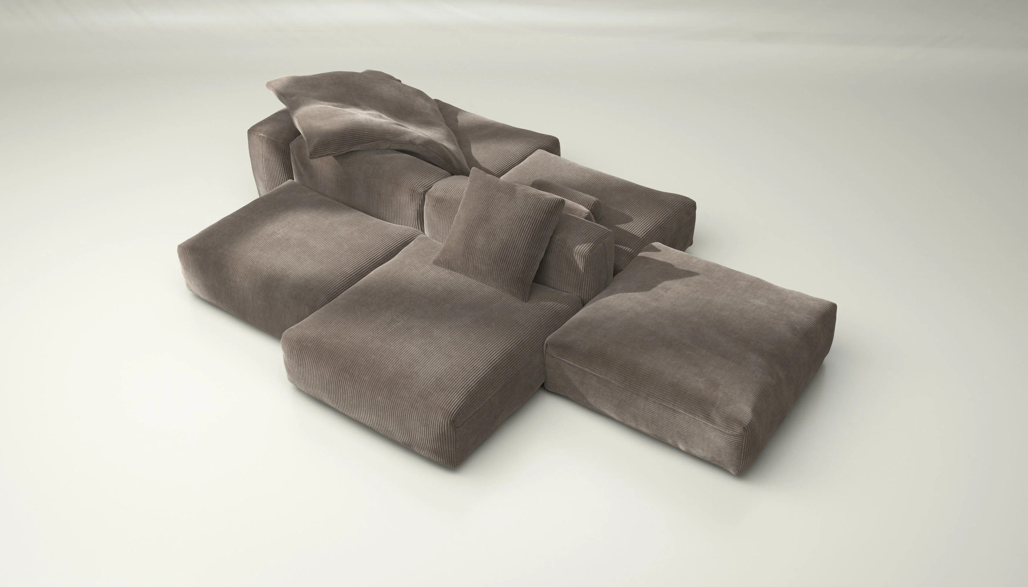 vetsak | Sofa Set 09 - The Island - Cord Velour - Mocha | Modulares Sofa | 7 Sitzer | Sofa Island - Image 3