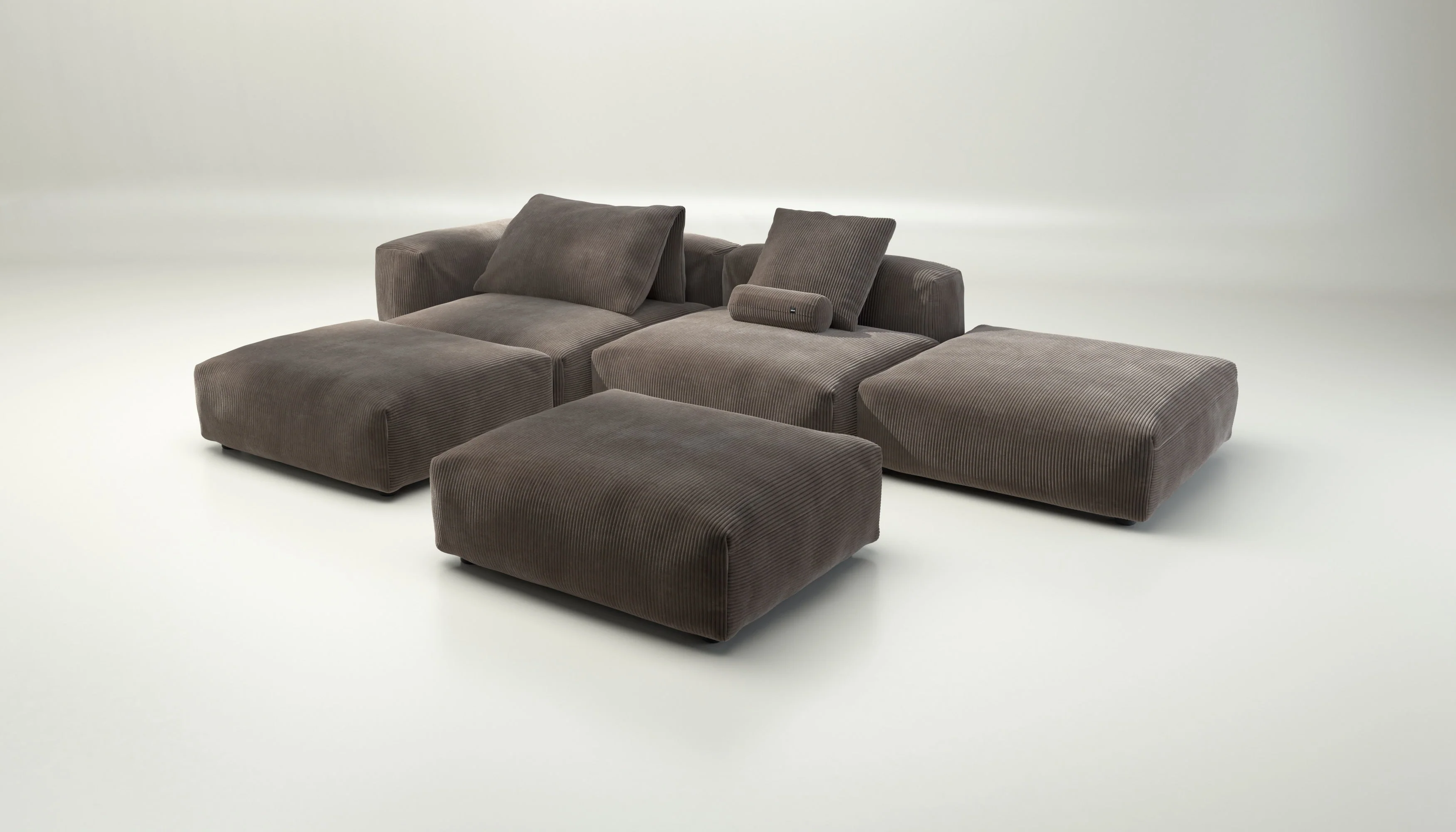 vetsak | Sofa Set 09 - The Island - Cord Velour - Mocha | Modulares Sofa | 7 Sitzer | Sofa Island - Image 4