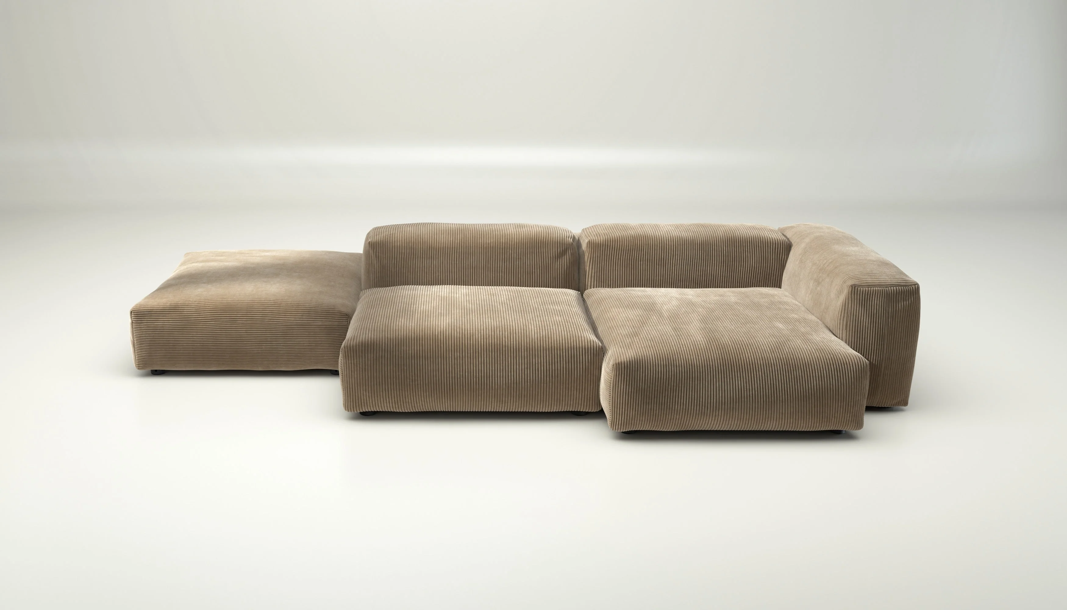 vetsak | Sofa Set 09 - The Island - Cord Velour - Sand | Modulares Sofa | 7 Sitzer | Sofa Island - Image 2