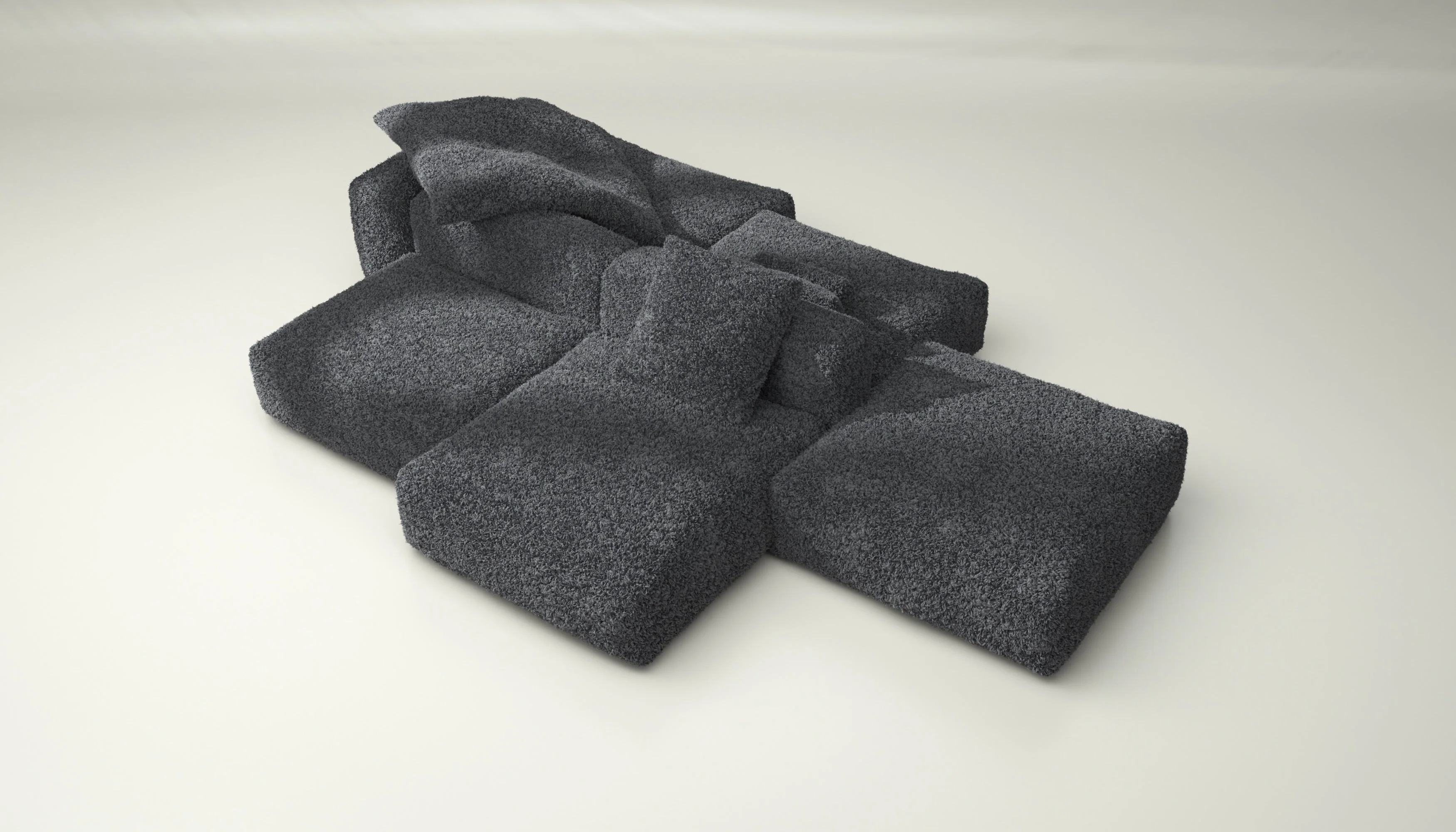 vetsak | Sofa Set 09 - The Island - Doodle - Dark Grey | Modulares Sofa | 7 Sitzer | Sofa Island - Image 3