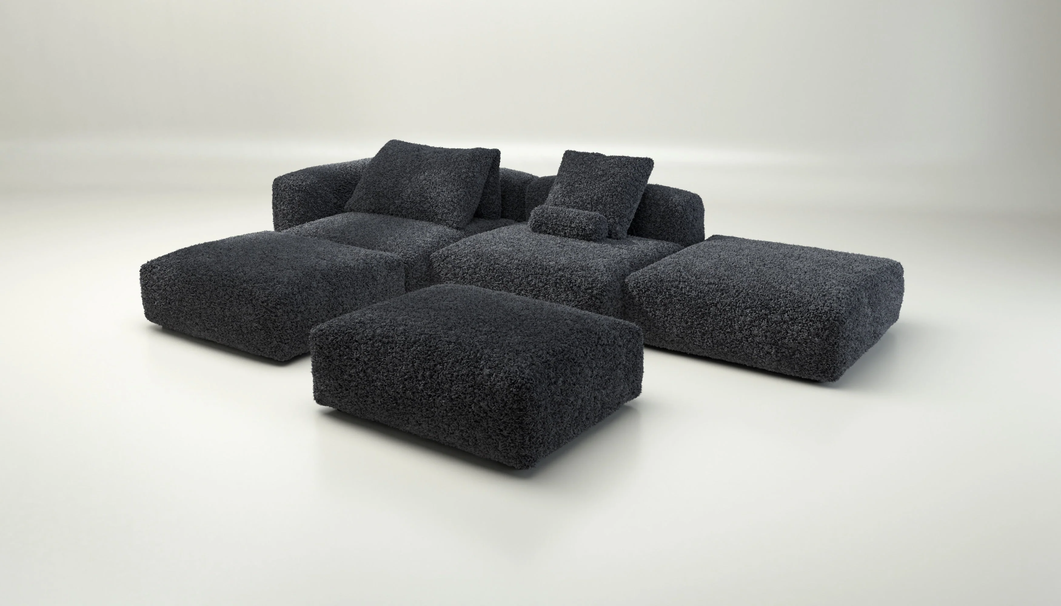 vetsak | Sofa Set 09 - The Island - Doodle - Dark Grey | Modulares Sofa | 7 Sitzer | Sofa Island - Image 4