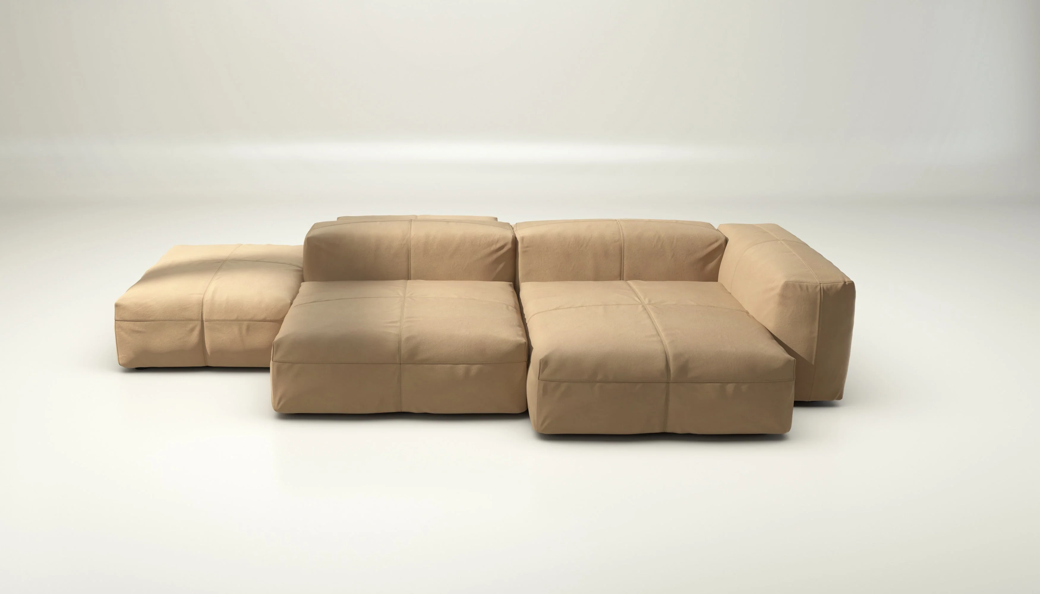 vetsak | Sofa Set 09 - The Island - Leather - Beige | Modulares Sofa | 7 Sitzer | Sofa Island - Image 2