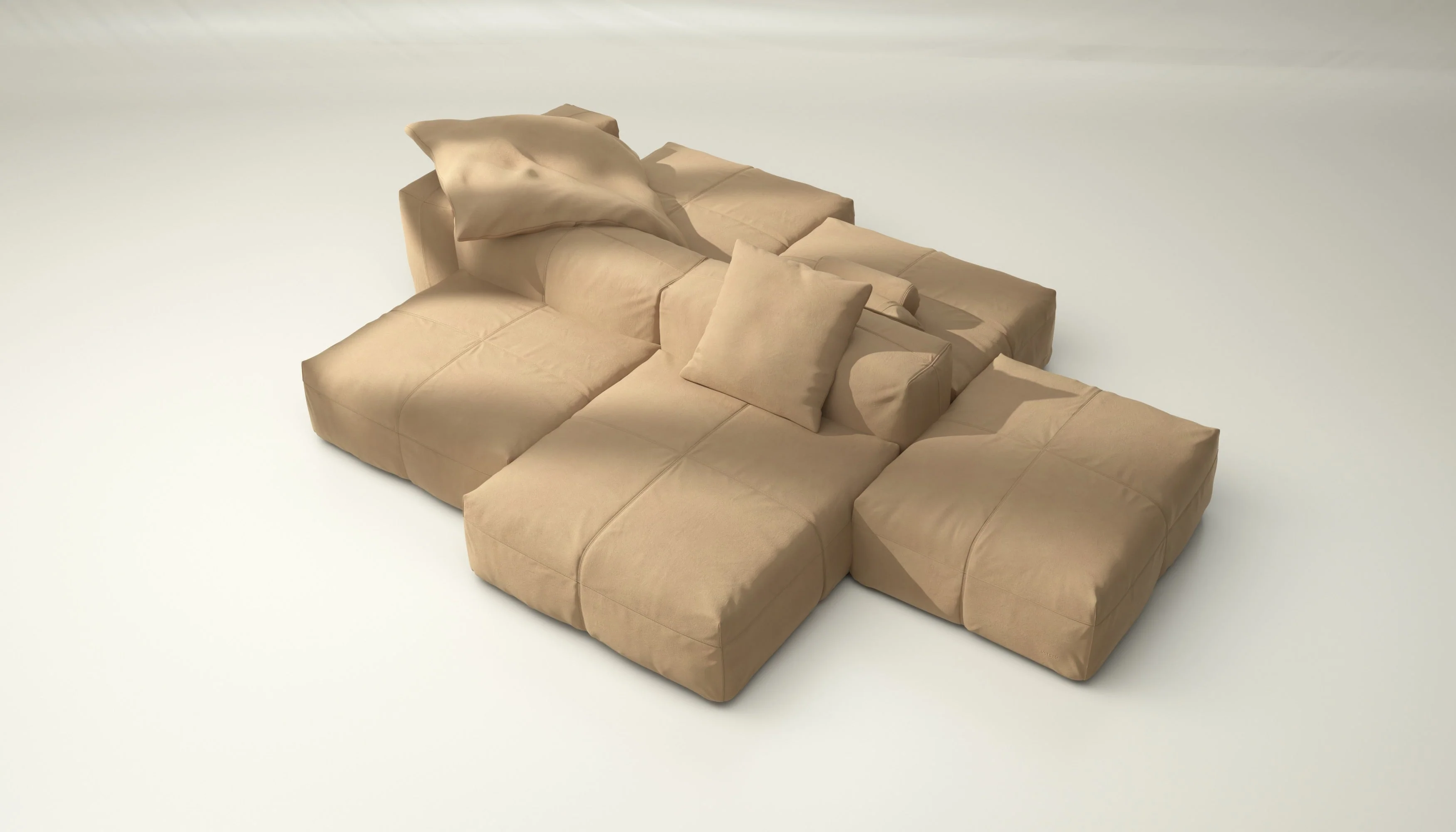 vetsak | Sofa Set 09 - The Island - Leather - Beige | Modulares Sofa | 7 Sitzer | Sofa Island - Image 3