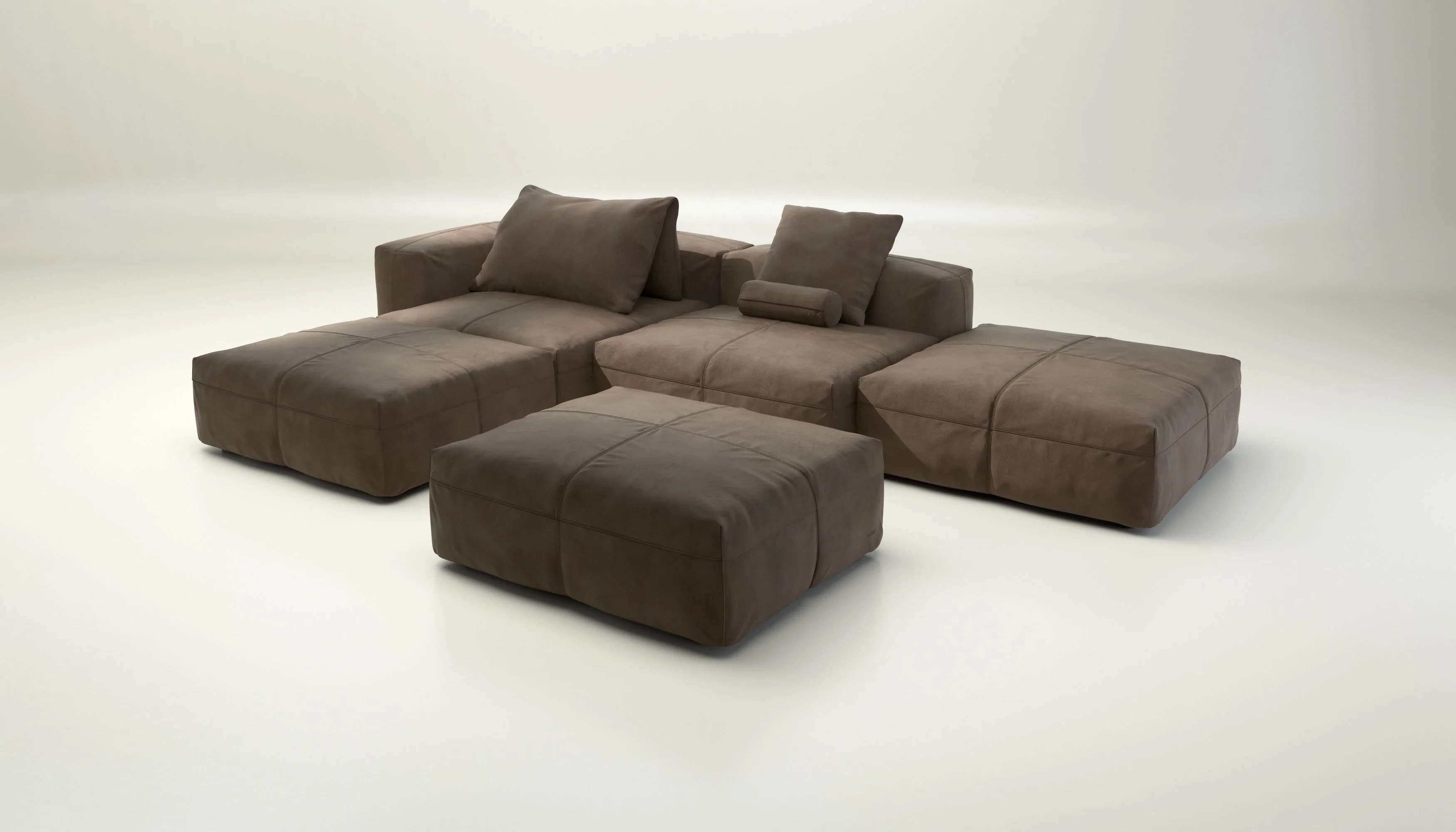 vetsak | Sofa Set 09 - The Island - leather - cacao | Modulares Sofa | 7 Sitzer | Sofa Island - Image 4