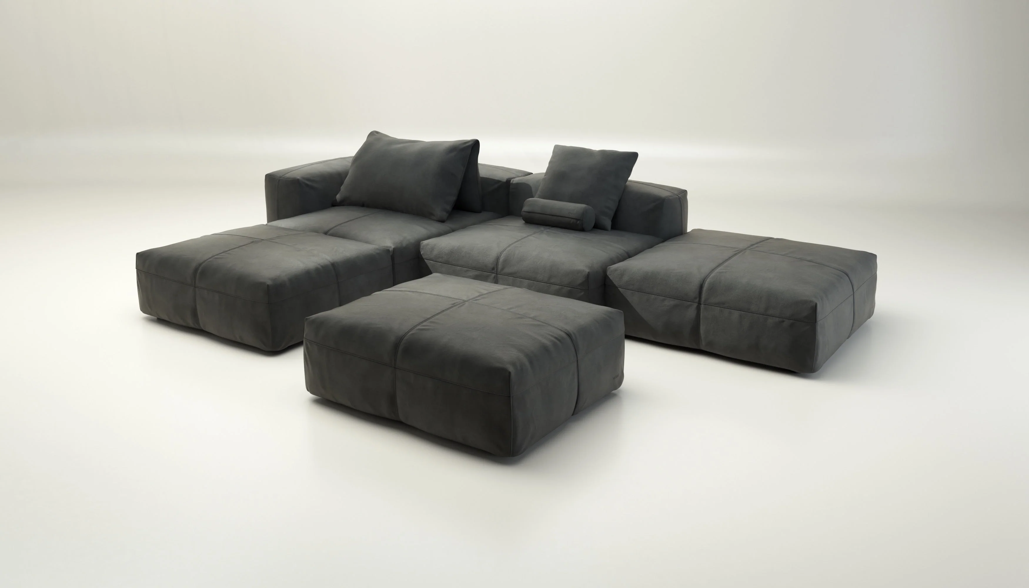 vetsak | Sofa Set 09 - The Island - Leather - Cacao | Modulares Sofa | 7 Sitzer | Sofa Island - Image 4