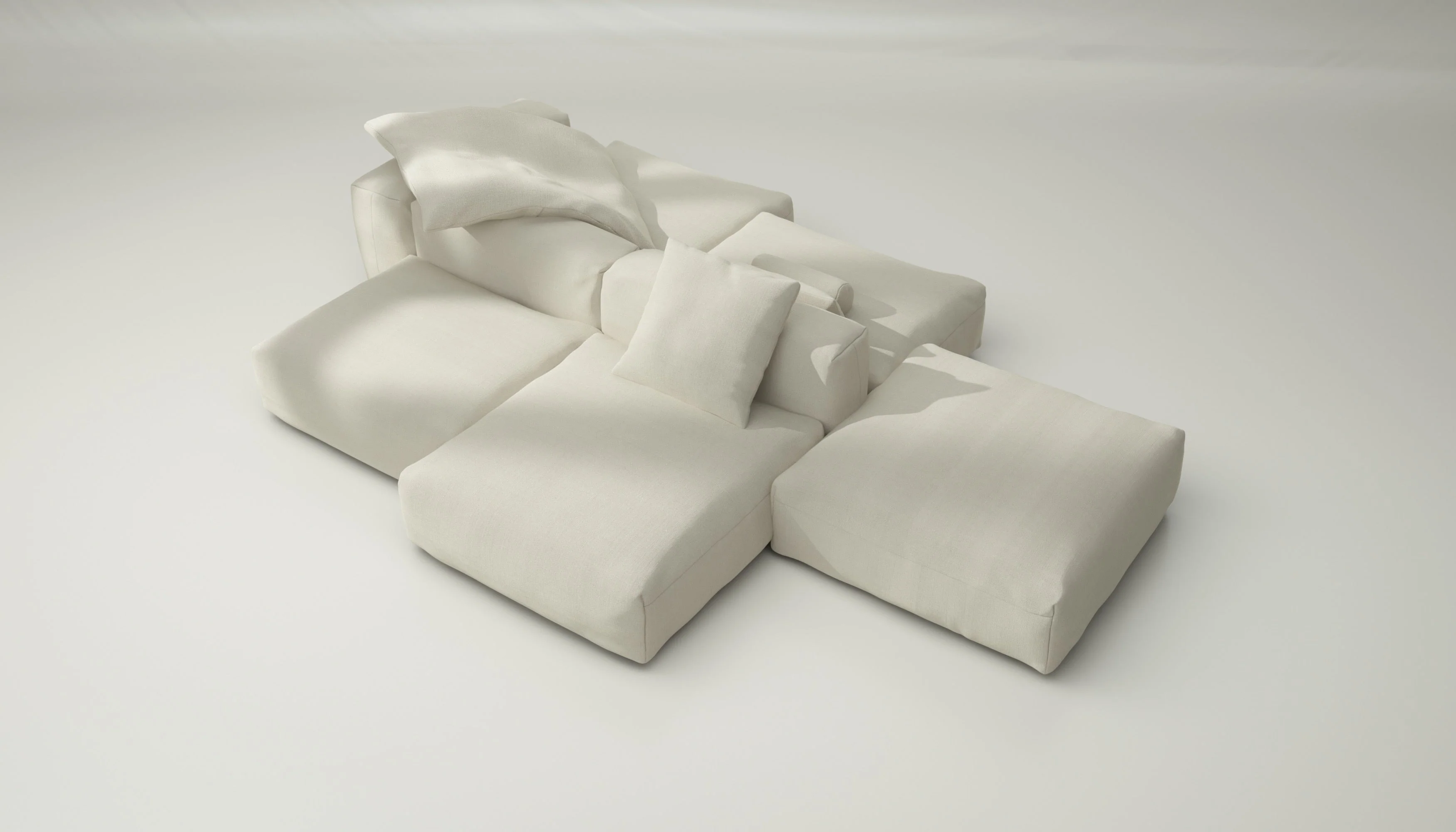 vetsak | Sofa Set 09 - The Island - Pique - Creme | Modulares Sofa | 7 Sitzer | Sofa Island - Image 3