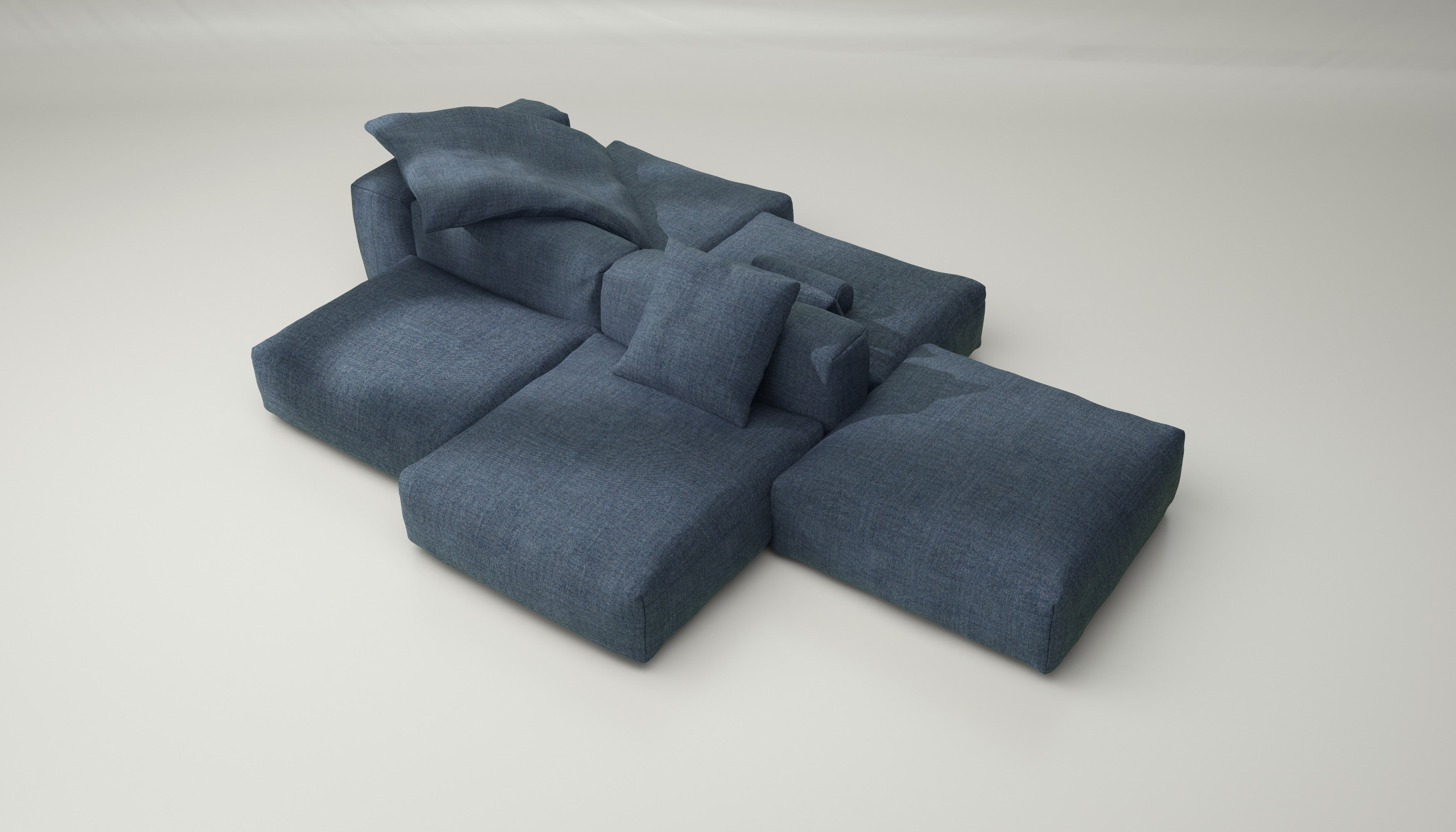vetsak | Sofa Set 09 - The Island - Pique - Dark Blue | Modular Sofa | 7 Seater | Sofa Island - Image 3