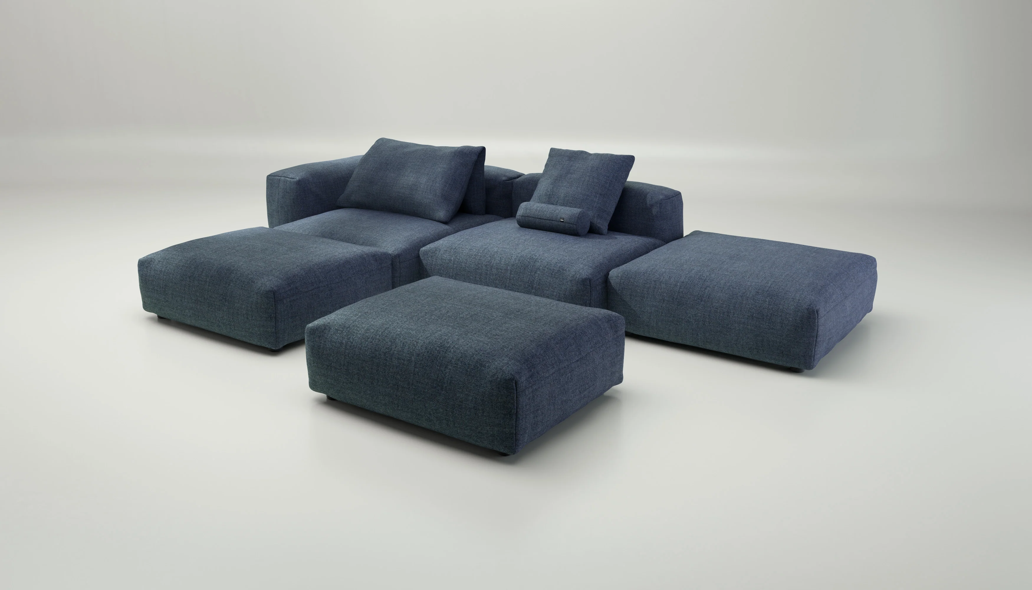 vetsak | Sofa Set 09 - The Island - Pique - Dark Blue | Modular Sofa | 7 Seater | Sofa Island - Image 4