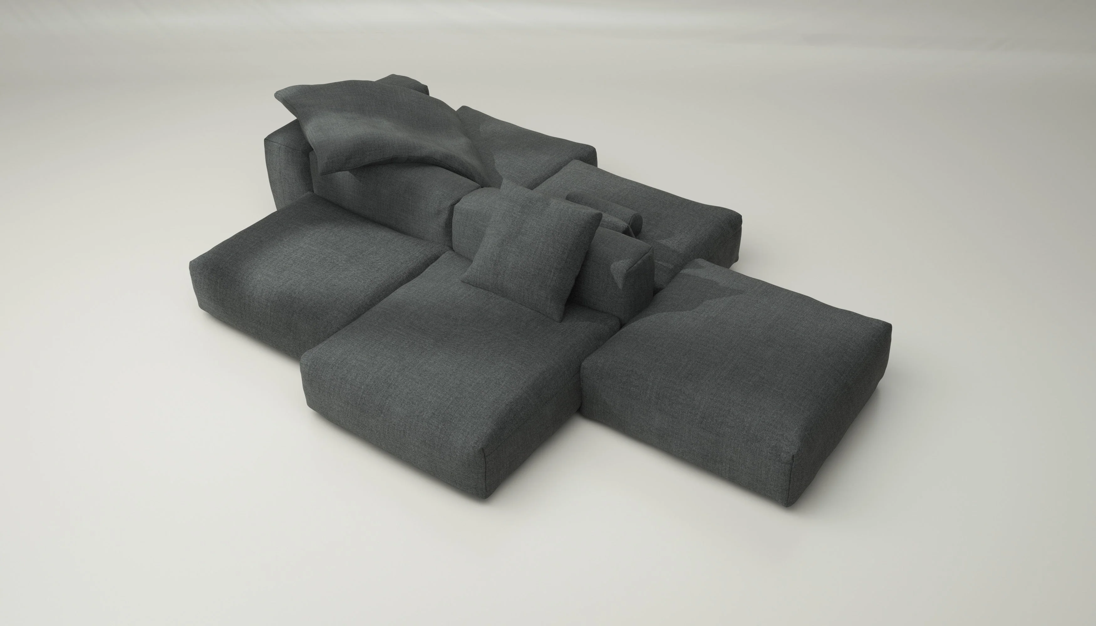 vetsak | Sofa Set 09 - The Island - Pique - Dark Grey | Modular Sofa | 7 Seater | Sofa Island - Image 3