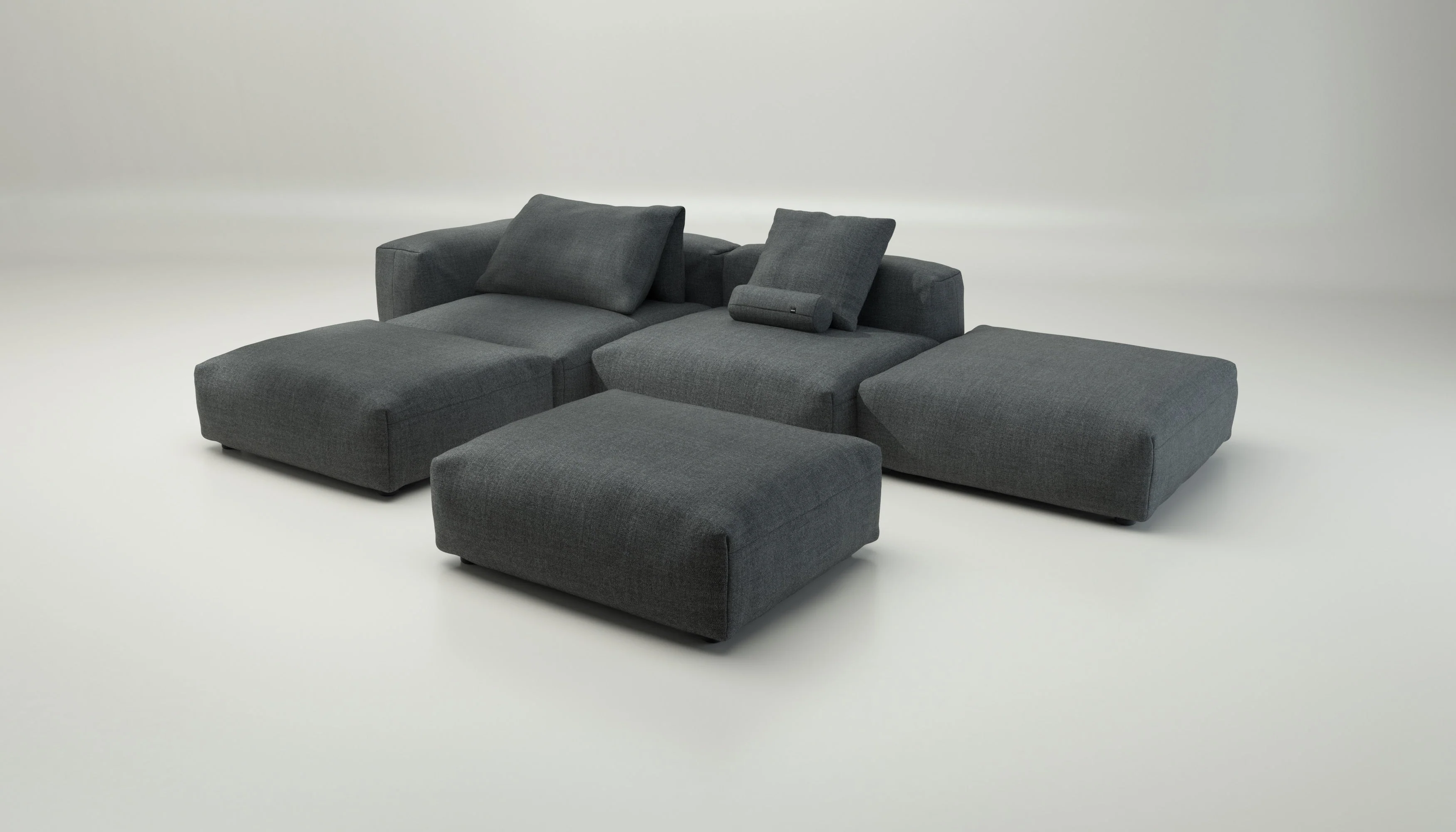 vetsak | Sofa Set 09 - The Island - Pique - Dark Grey | Modular Sofa | 7 Seater | Sofa Island - Image 4
